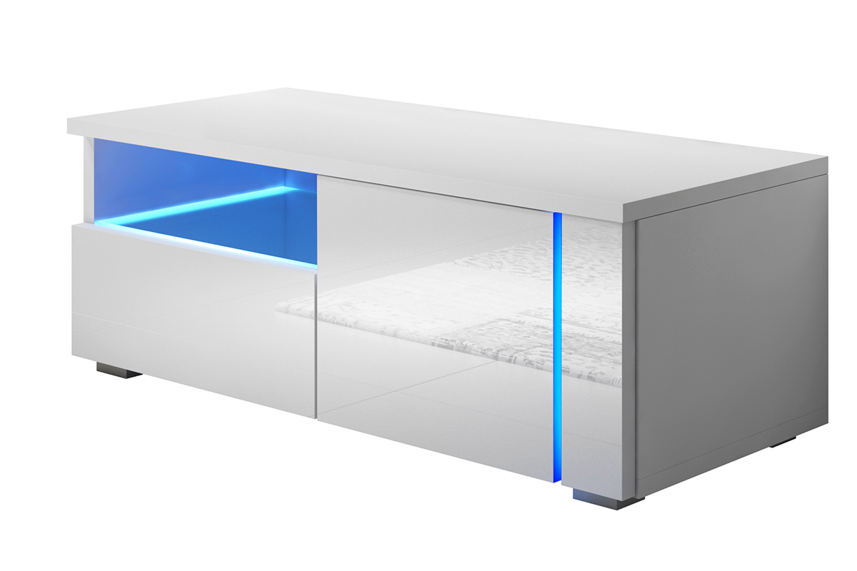 Szafka RTV Oxy Single Biały mat / Biały połysk - zdjęcie 1