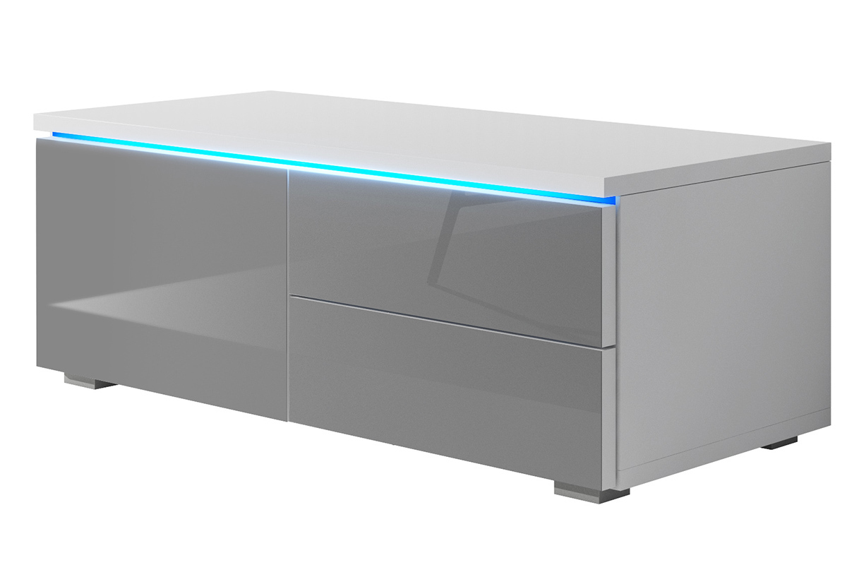 Szafka RTV Luvitca Singuli Biały mat / Szary połysk  - zdjęcie 1