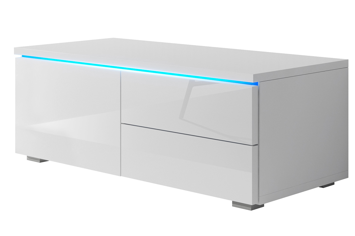 Szafka RTV Luvitca Singuli Biały mat / Biały połysk  - zdjęcie 1