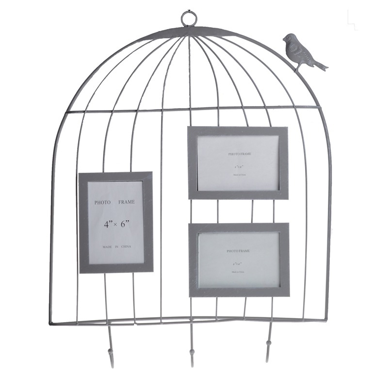 Wieszak na ścianę Cage z ramkami na zdjęcia - zdjęcie 1