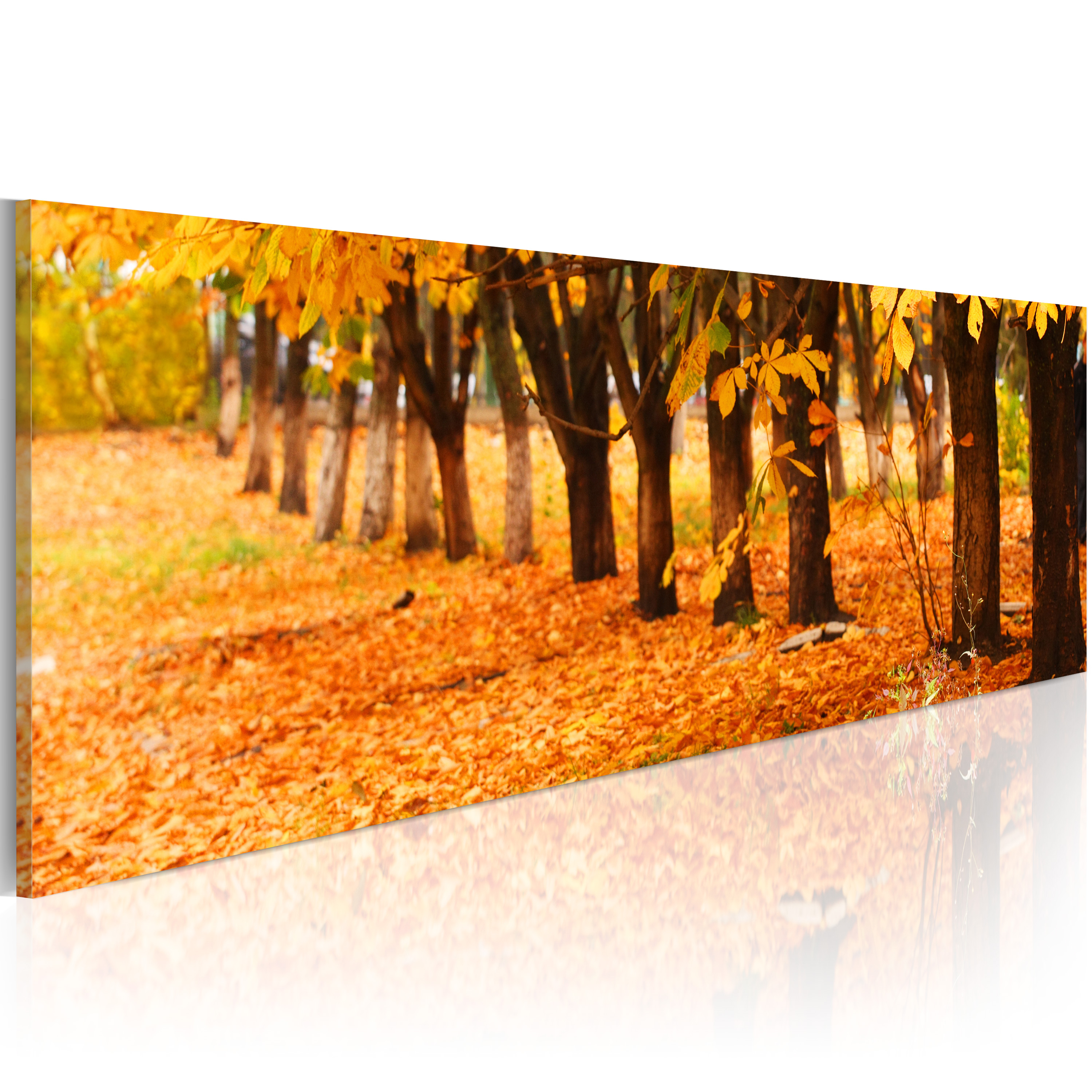 Obraz - Park covered with golden leaves 120x40 cm - zdjęcie 1