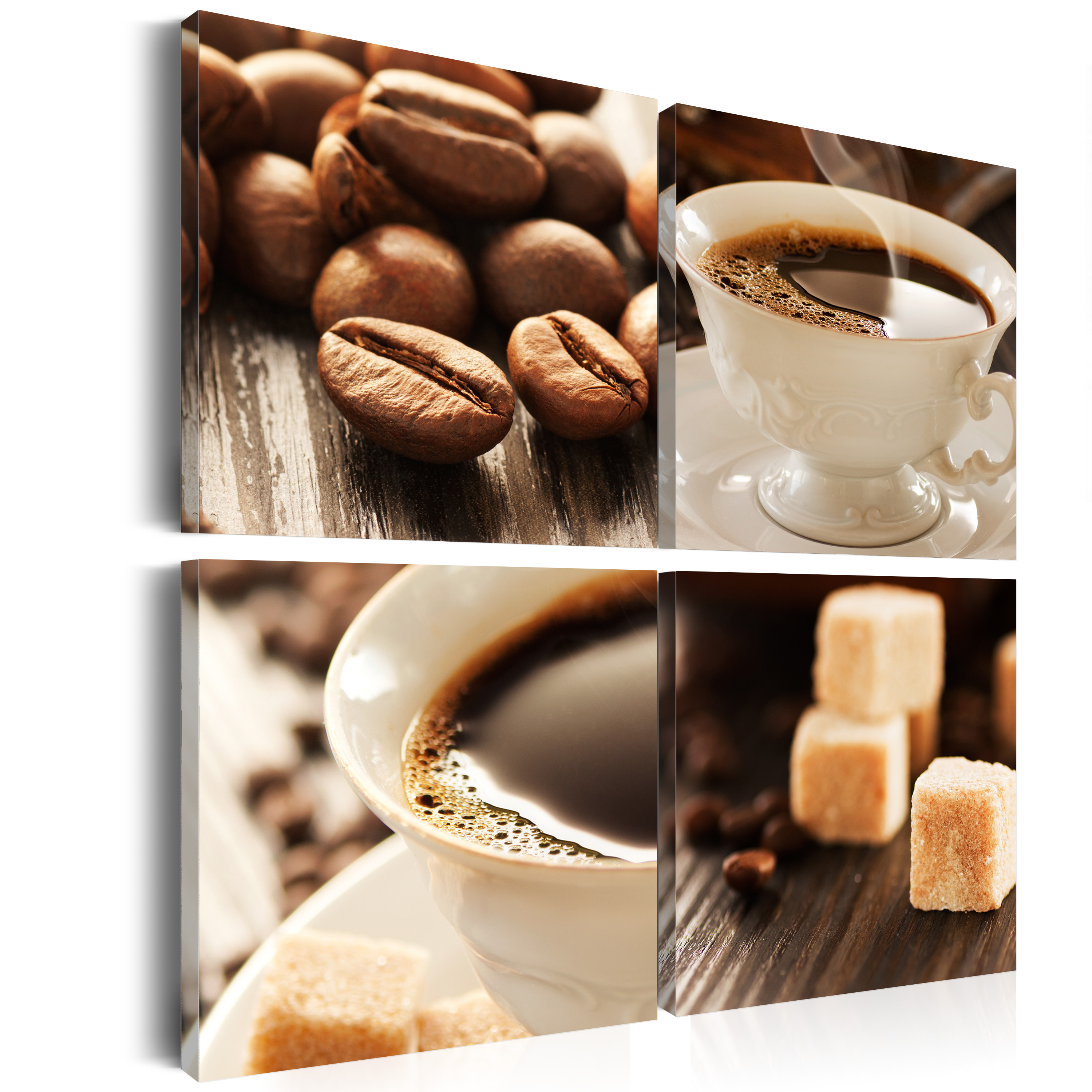 Cup Of Coffee 4 Piece Canvas Print 40x40 cm - zdjęcie 1