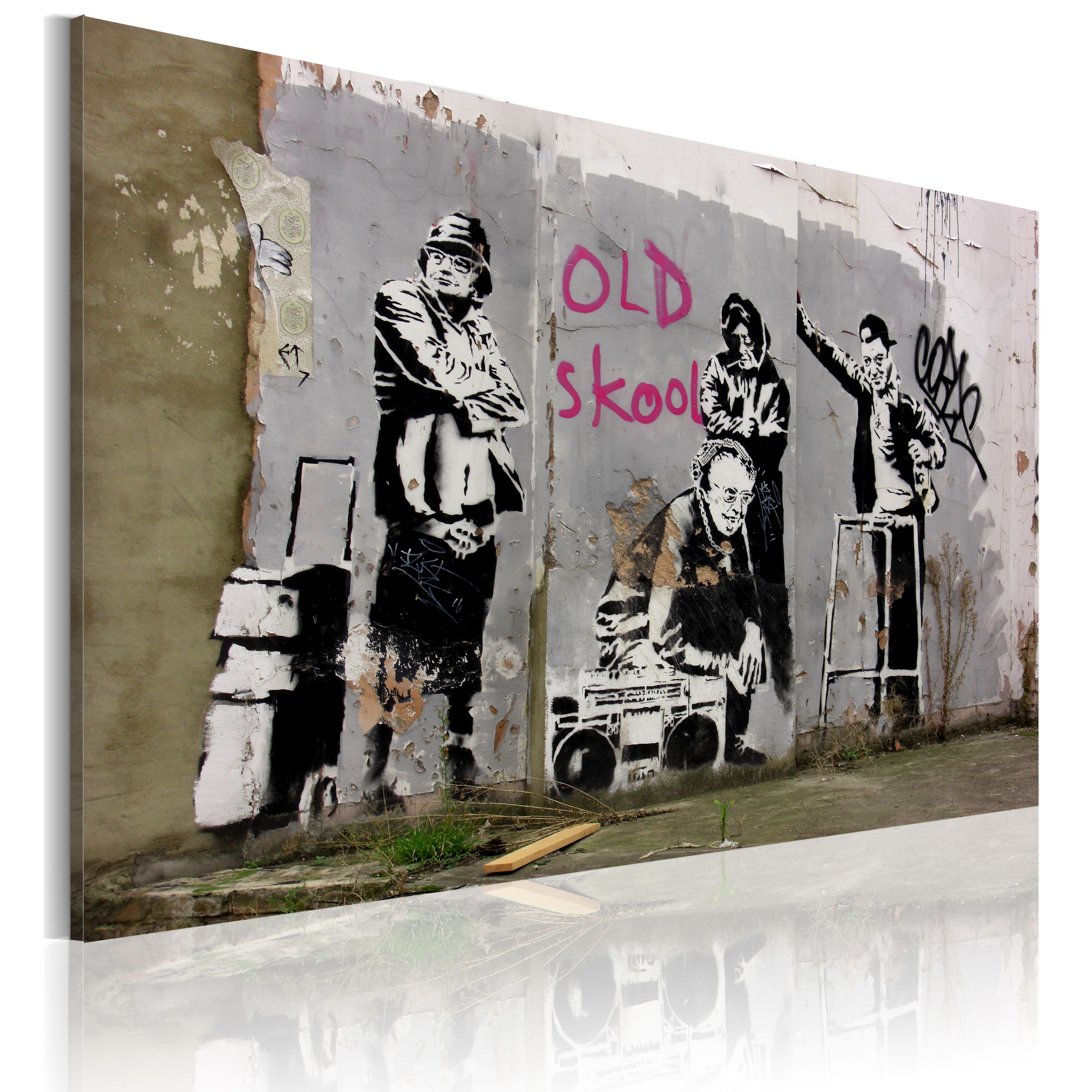 Obraz - Old school (Banksy) 60x40 cm - zdjęcie 1