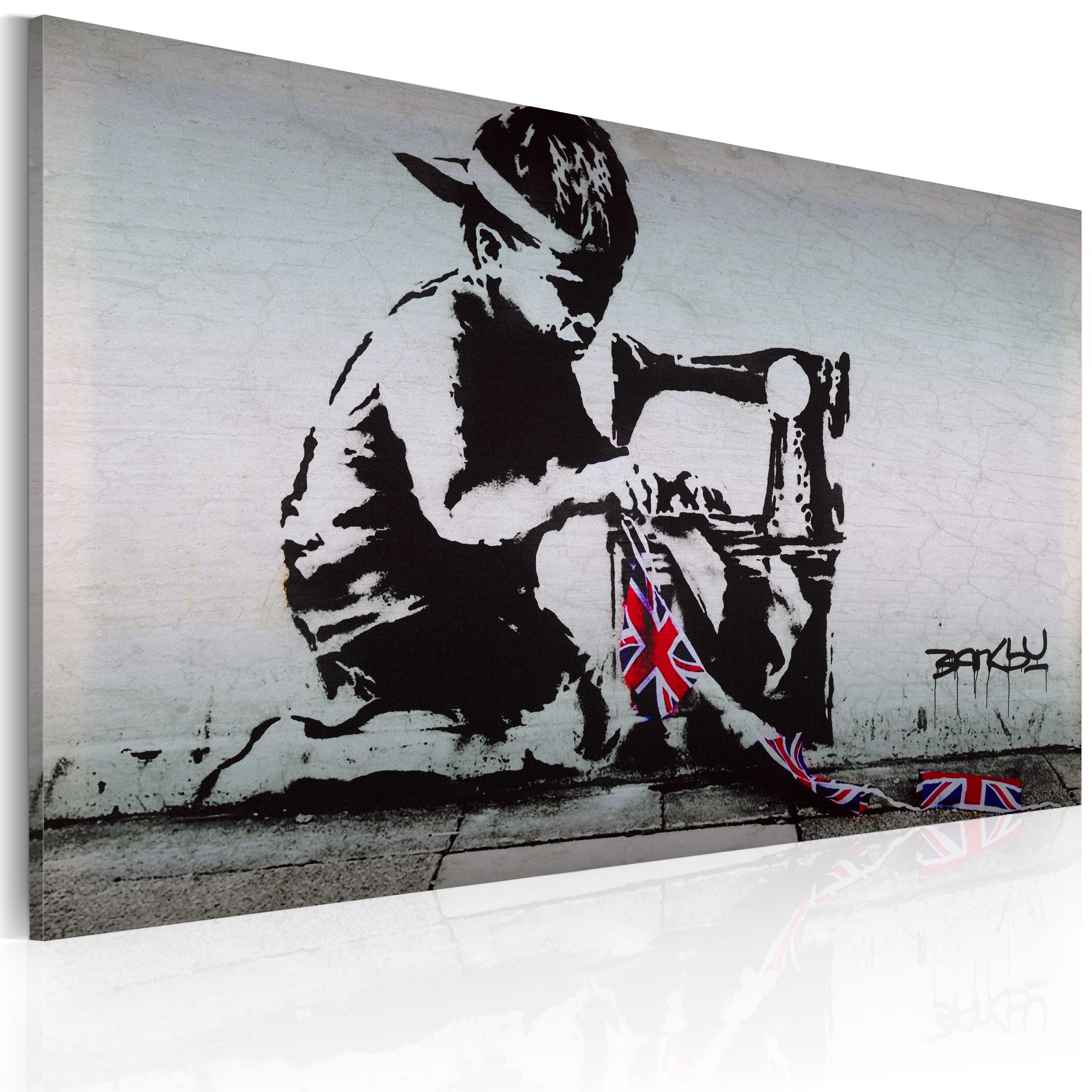 Obraz - Union Jack Kid (Banksy) 60x40 cm - zdjęcie 1
