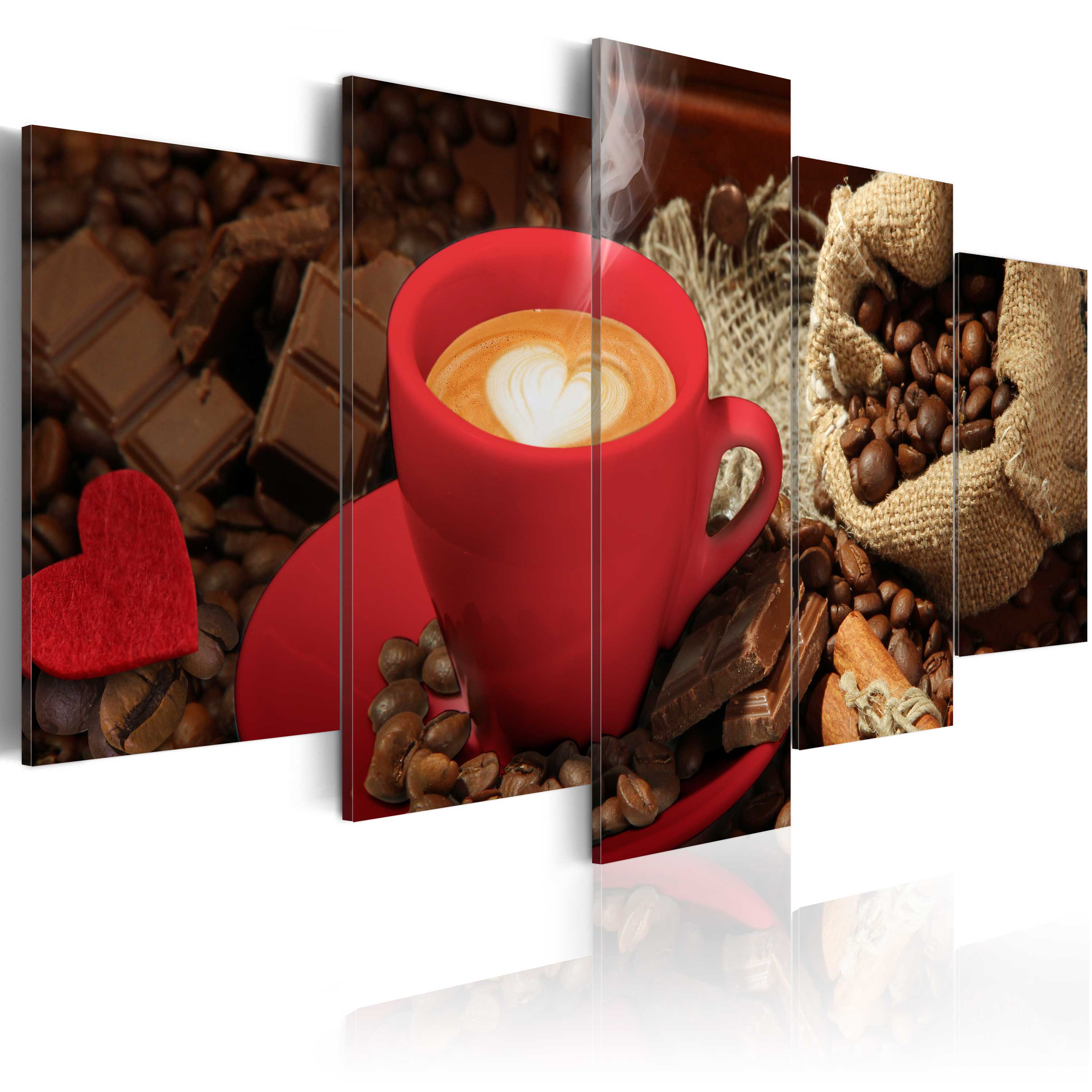 Love Espresso 5 Piece Canvas Print 200x100 cm - zdjęcie 1