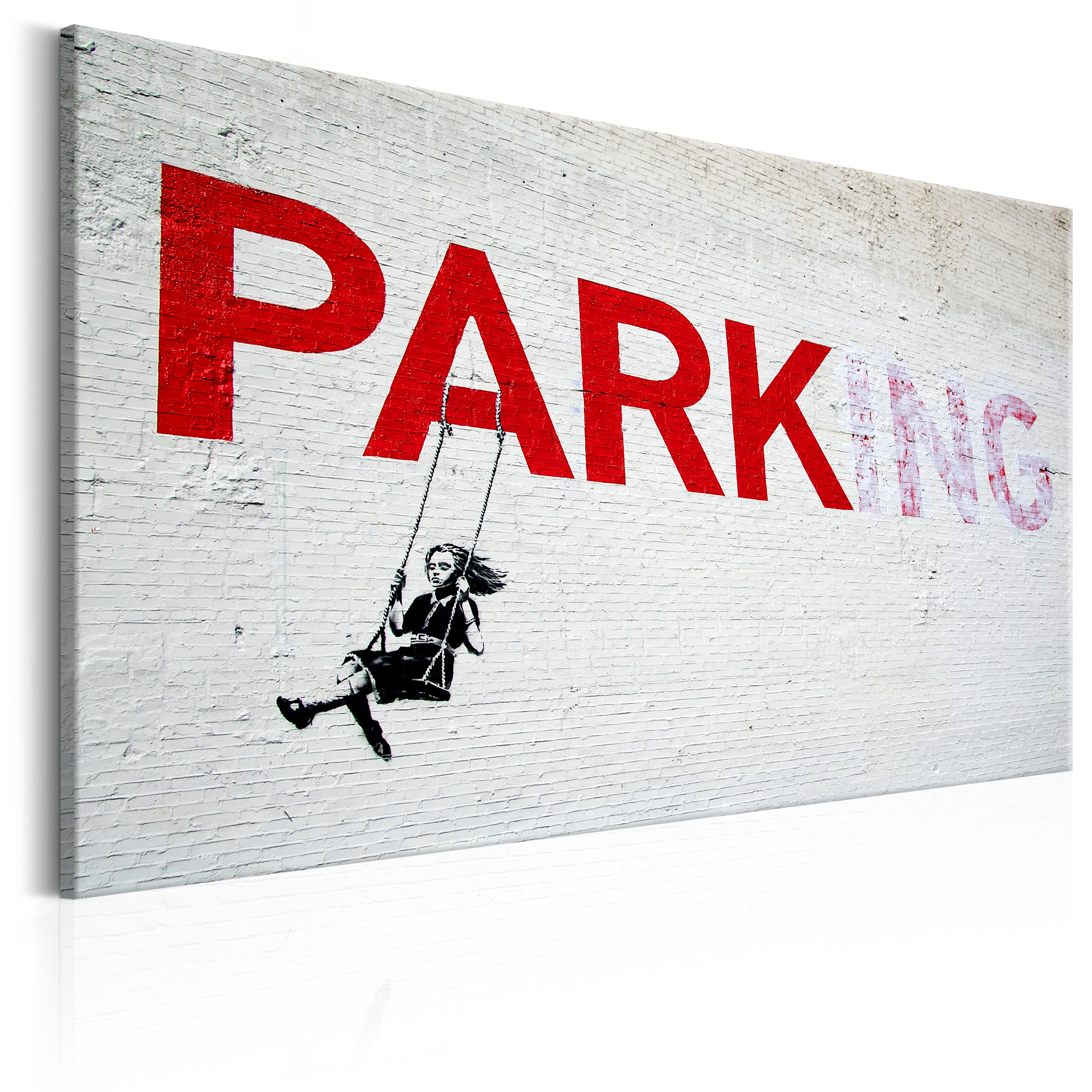 Obraz - Parking Girl Swing by Banksy 90x60 cm - zdjęcie 1