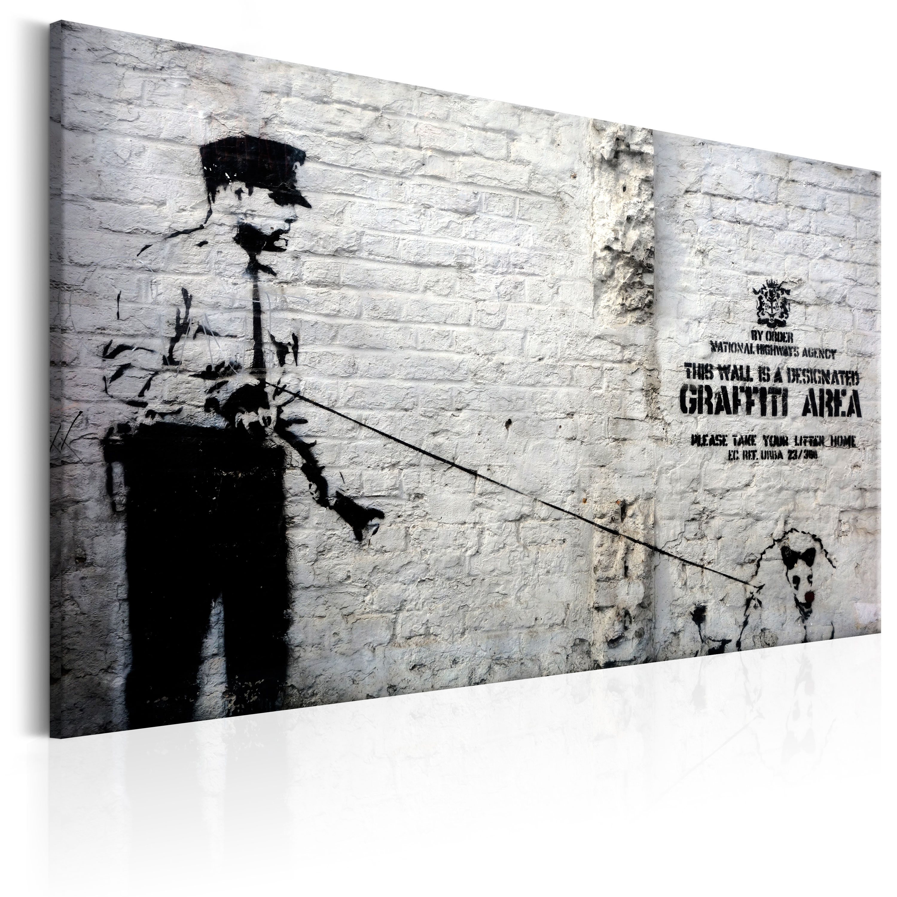 Obraz - Graffiti Area (Police and a Dog) by Banksy 60x40 cm - zdjęcie 1