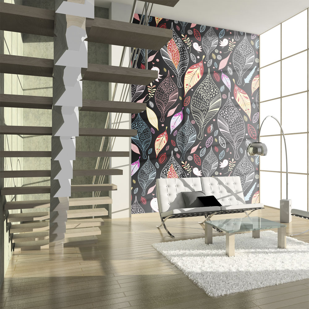 Fototapeta Jesienne liście na czarnym tle - zdjęcie 1