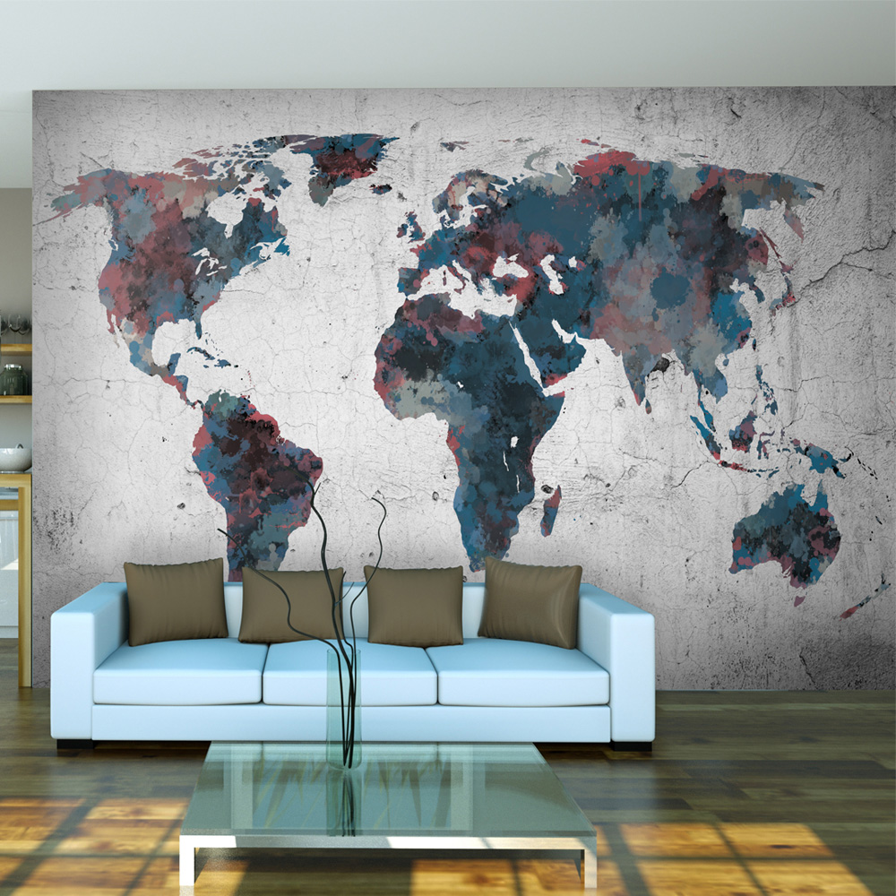 Fototapeta World map on the wall - zdjęcie 1