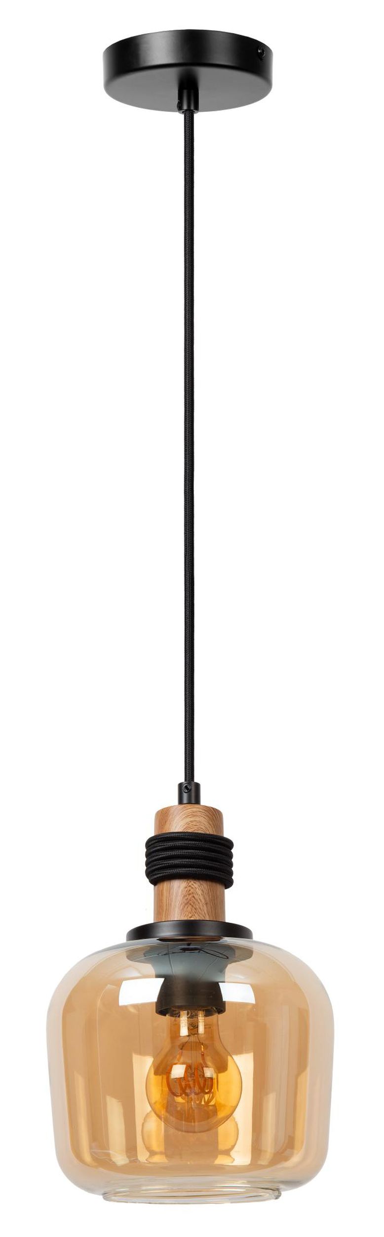 Lampa wisząca Ilona 18 cm czarno-brązowa - zdjęcie 1