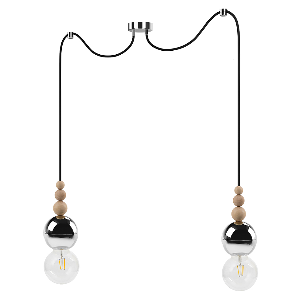 Lampa wisząca Bolet 2 chromowana - zdjęcie 1