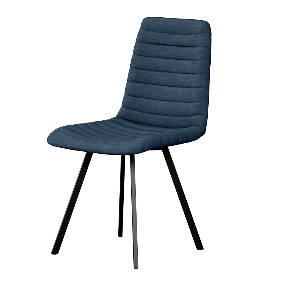 Krzesło tapicerowane Kimmy granatowy na metalowych czarnych nogach - zdjęcie 1