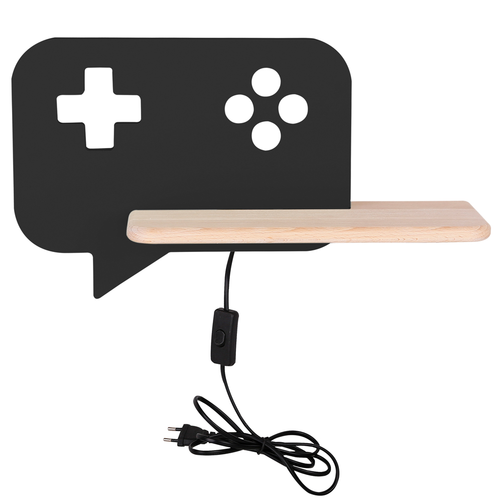 Kinkiet ścienny do pokoju dziecięcego Dreamie konsola do gier z przewodem czarny - zdjęcie 1