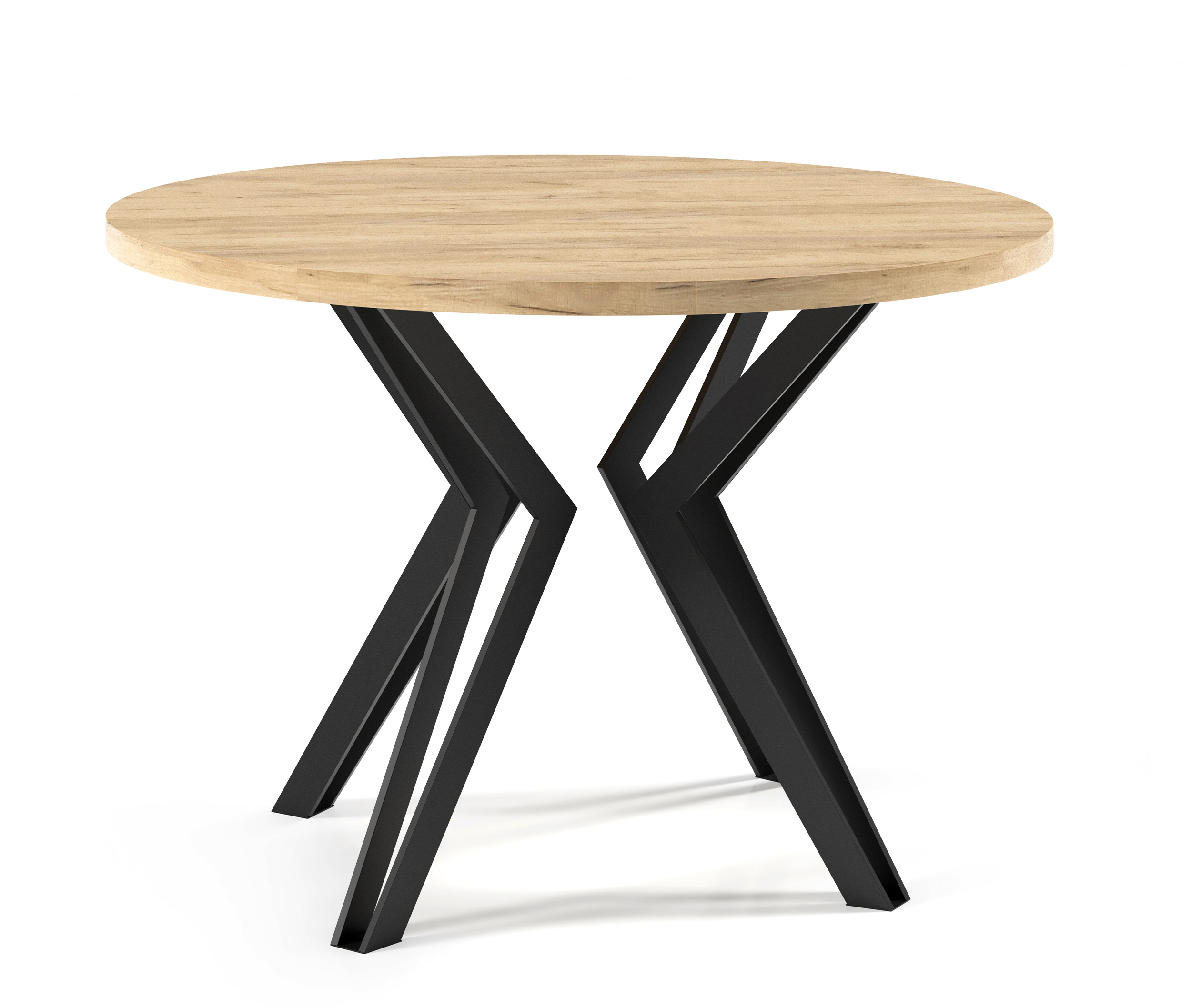 Stół okrągły Tistle rozkładany 100 cm Dąb Craft Złoty - zdjęcie 1