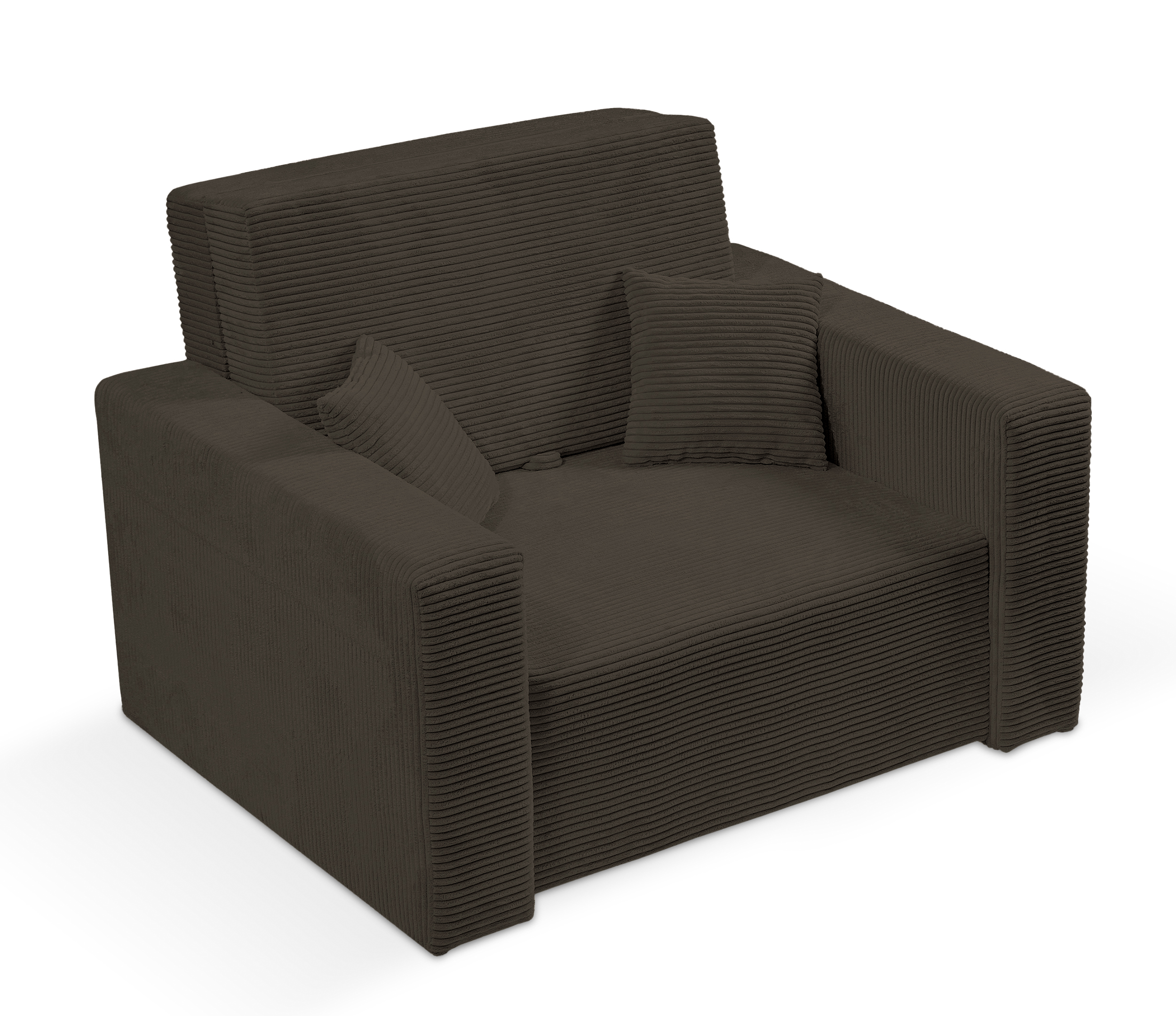 Amerykanka jednoosobowa Peroso brązowa z pojemnikiem sztruks - zdjęcie 1