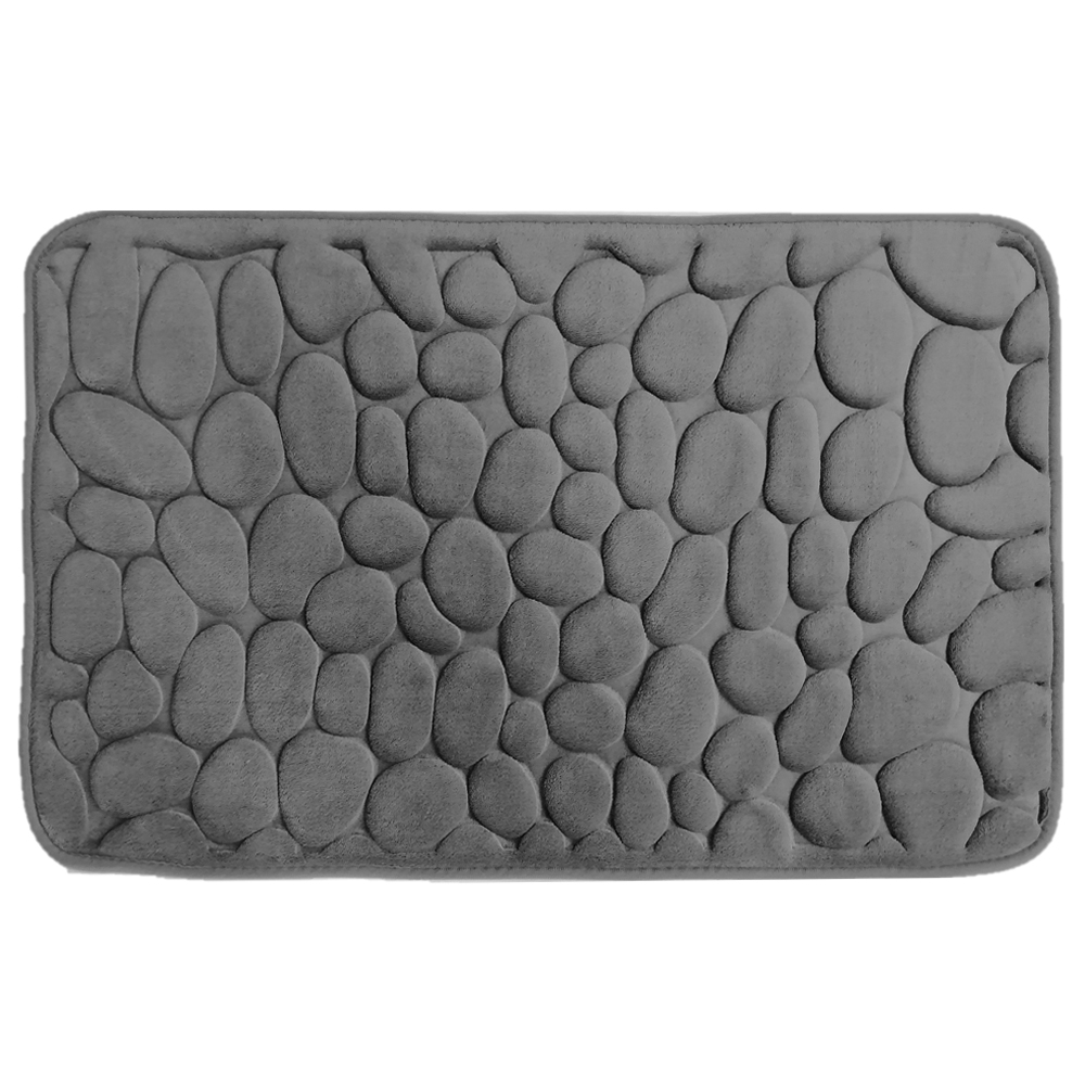 Dywanik do łazienki Gullit z motywem kamieni szary - zdjęcie 1