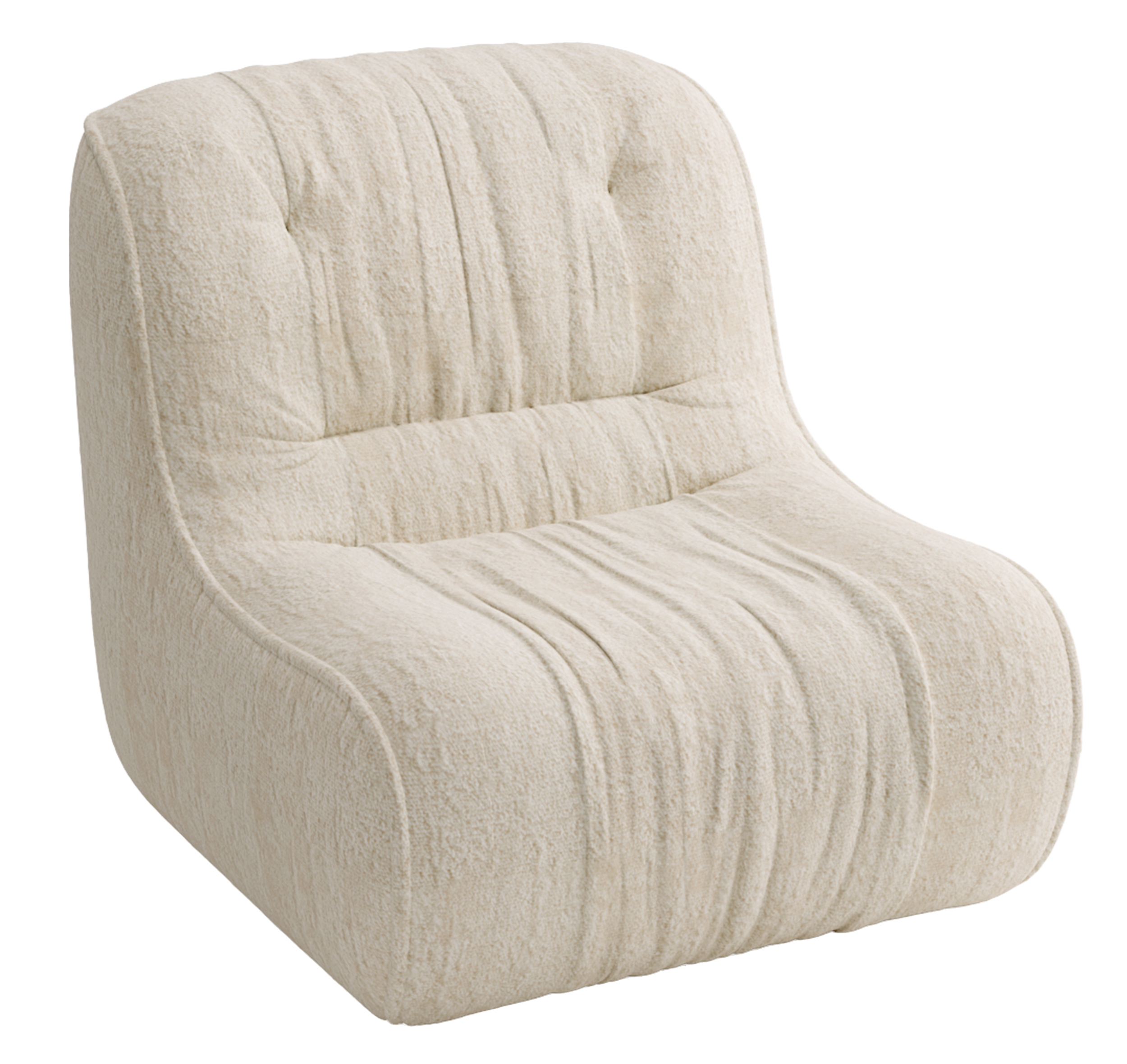 Fotel kubełkowy Celione jasnobeżowy boucle - zdjęcie 1