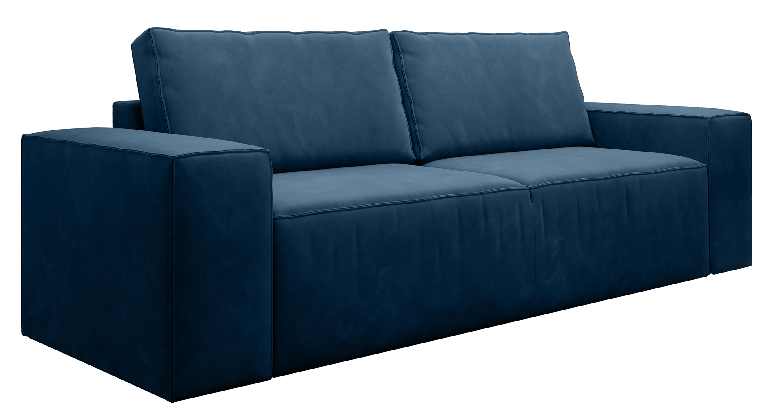 Kanapa rozkładana Munano z pojemnikiem granatowa - zdjęcie 1