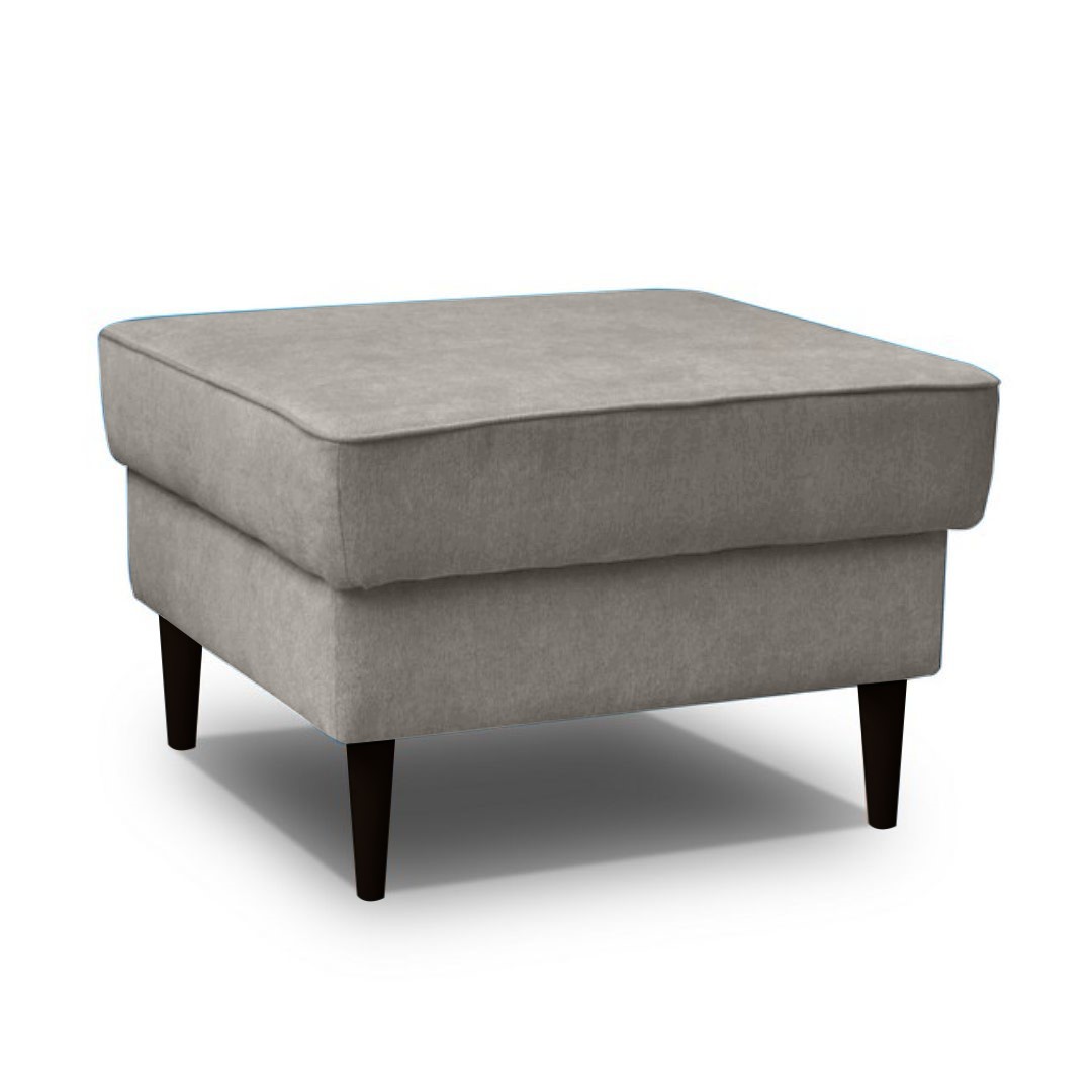 Pufa na drewnianych nóżkach Juttic z pojemnikiem szara welwet - zdjęcie 1