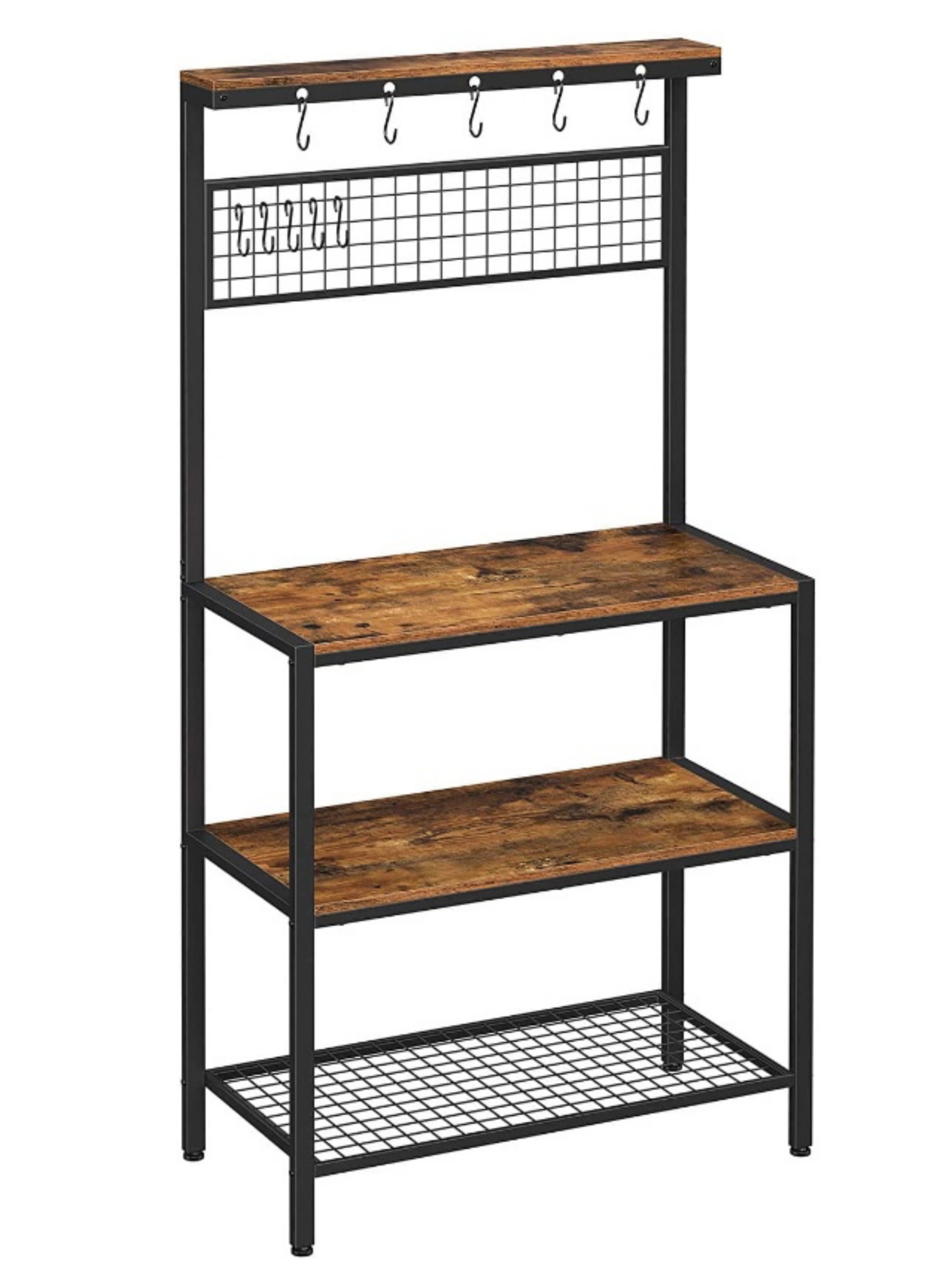 Regał kuchenny Ramizu 170 cm z trzema półkami rustykalny brąz - zdjęcie 1