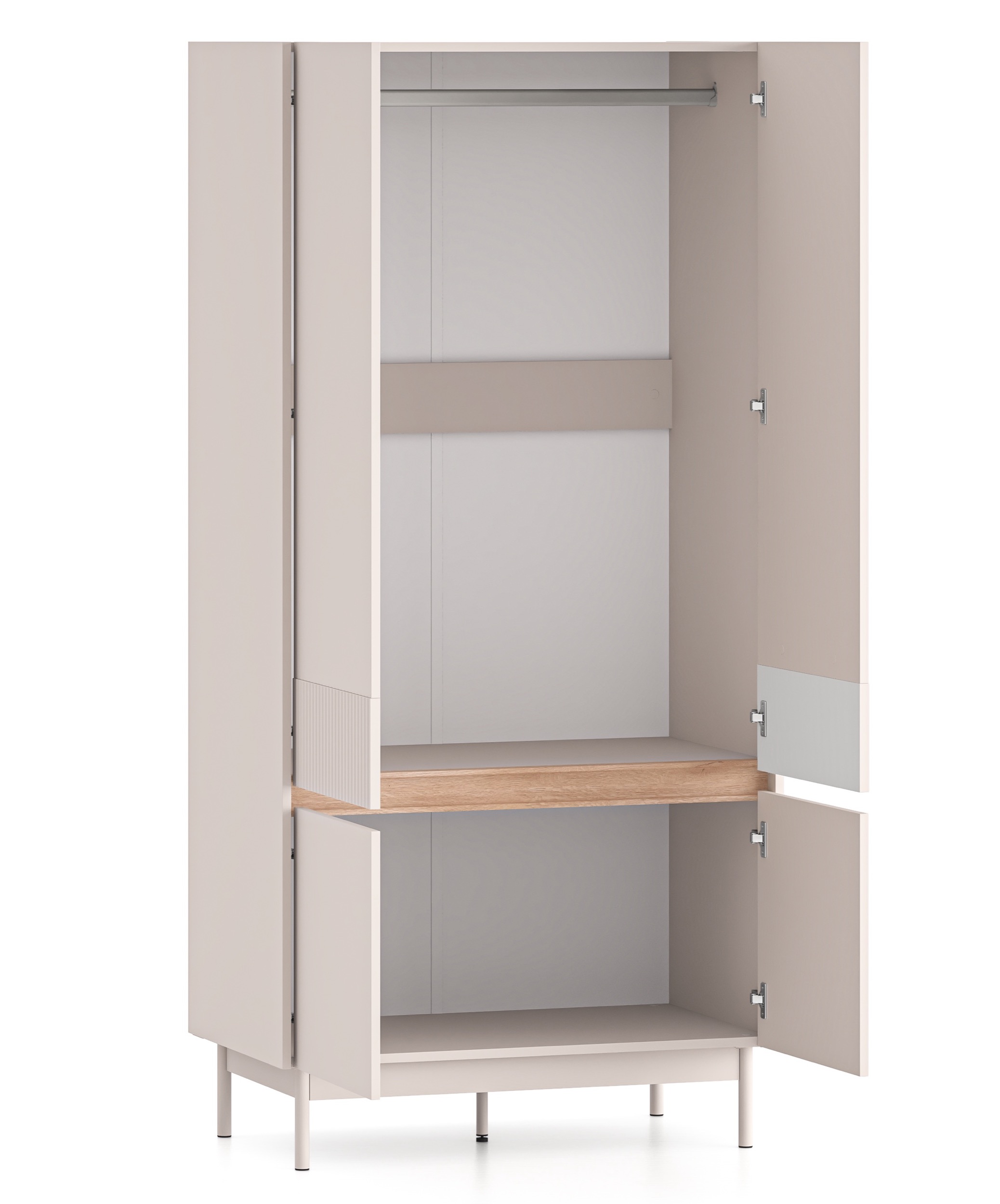 Szafa czterodrzwiowa Dunea 92 cm kaszmir/dąb