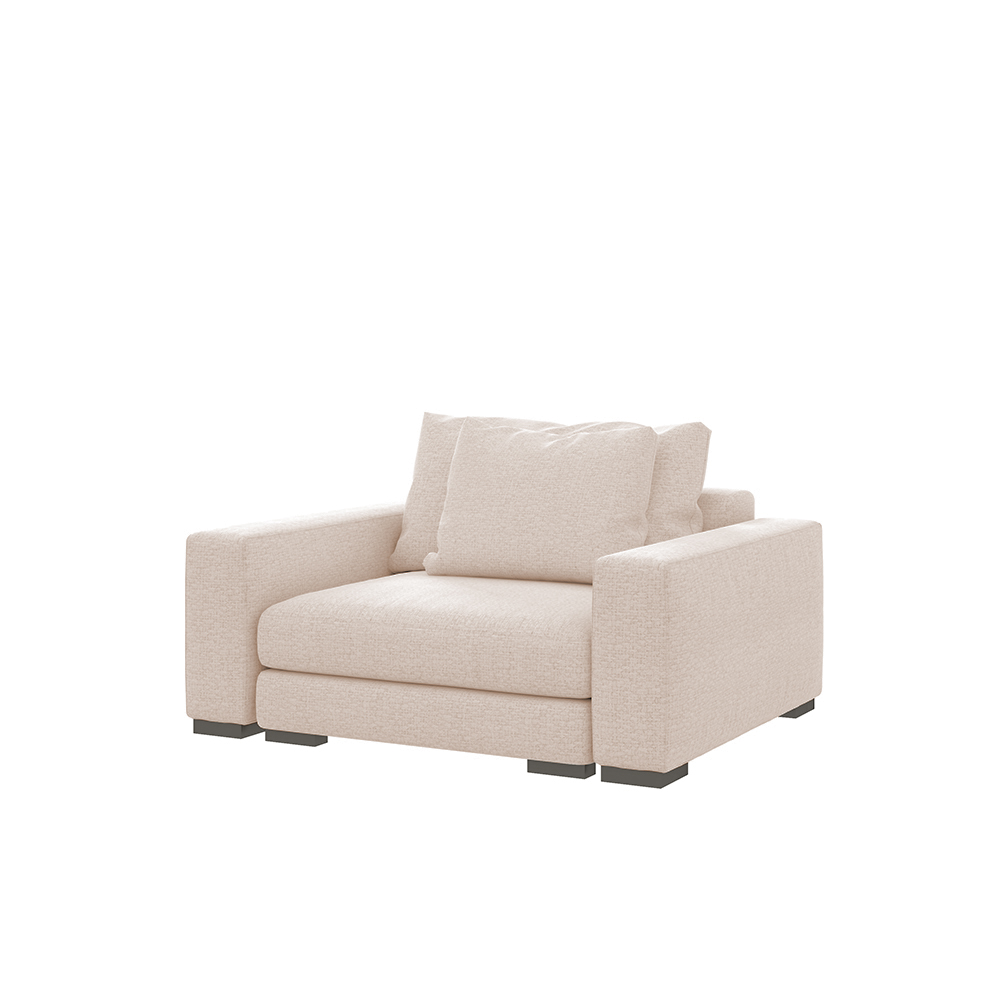 Fotel kubełkowy Mia beżowy w tkaninie łatwoczyszczącej - zdjęcie 1