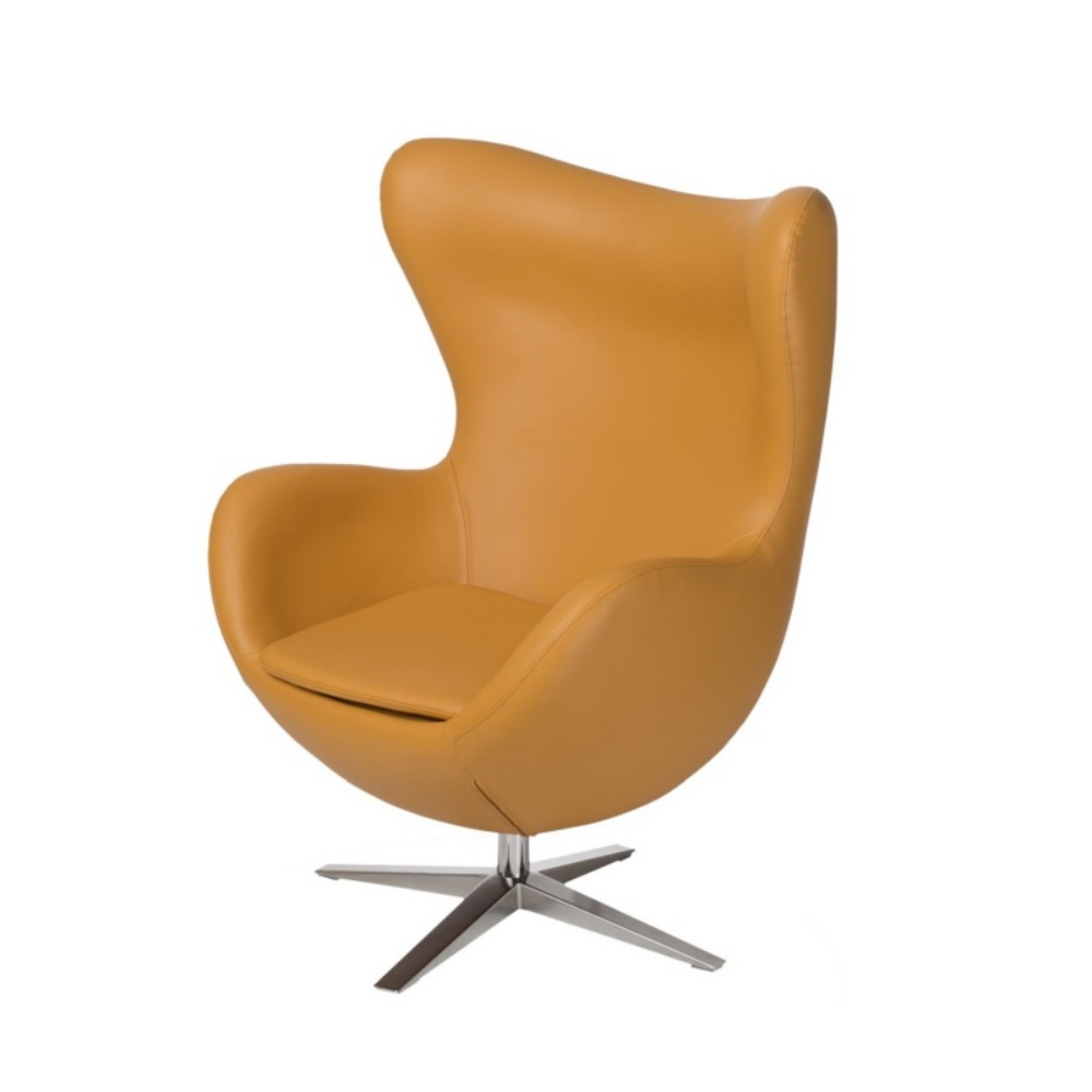 Fotel Jajo ekoskóra musztardowa