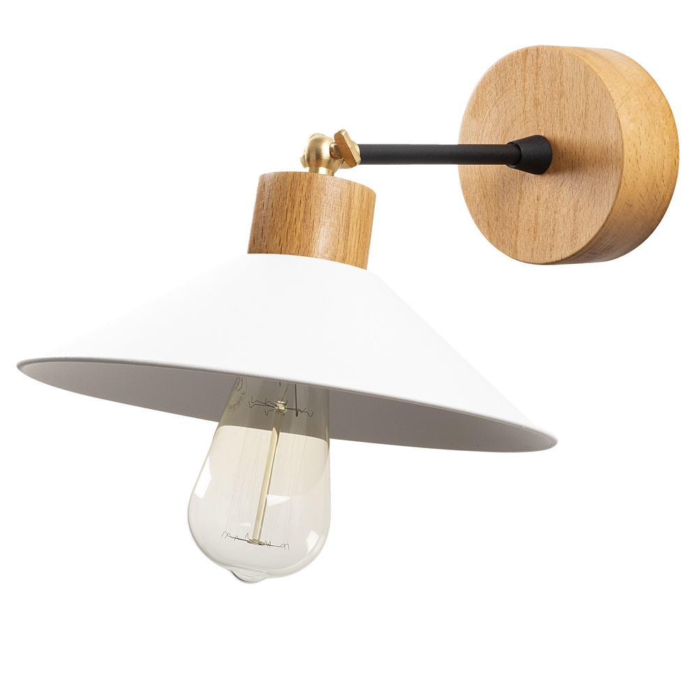 Kinkiet ścienny Jaspara kapelusz średnica 24 cm biały - zdjęcie 1