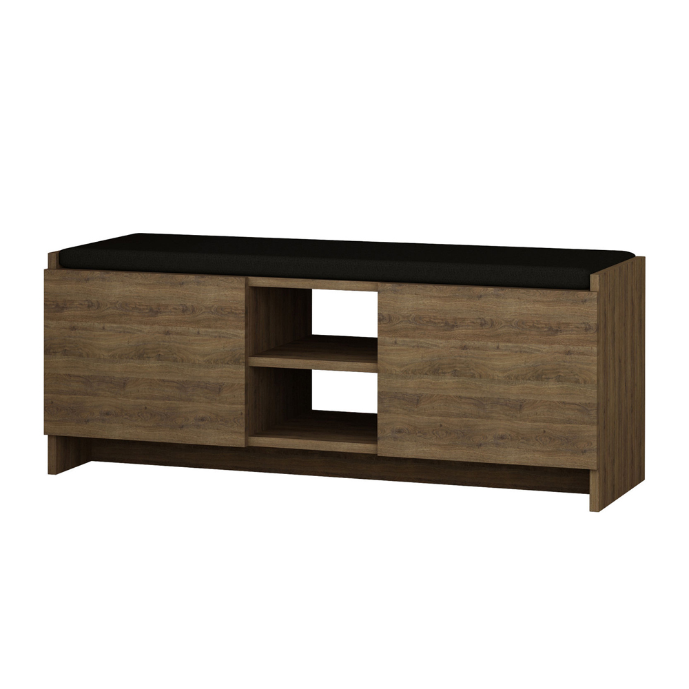 Szafka na buty Sanbures z siedziskiem dąb ciemny - zdjęcie 1