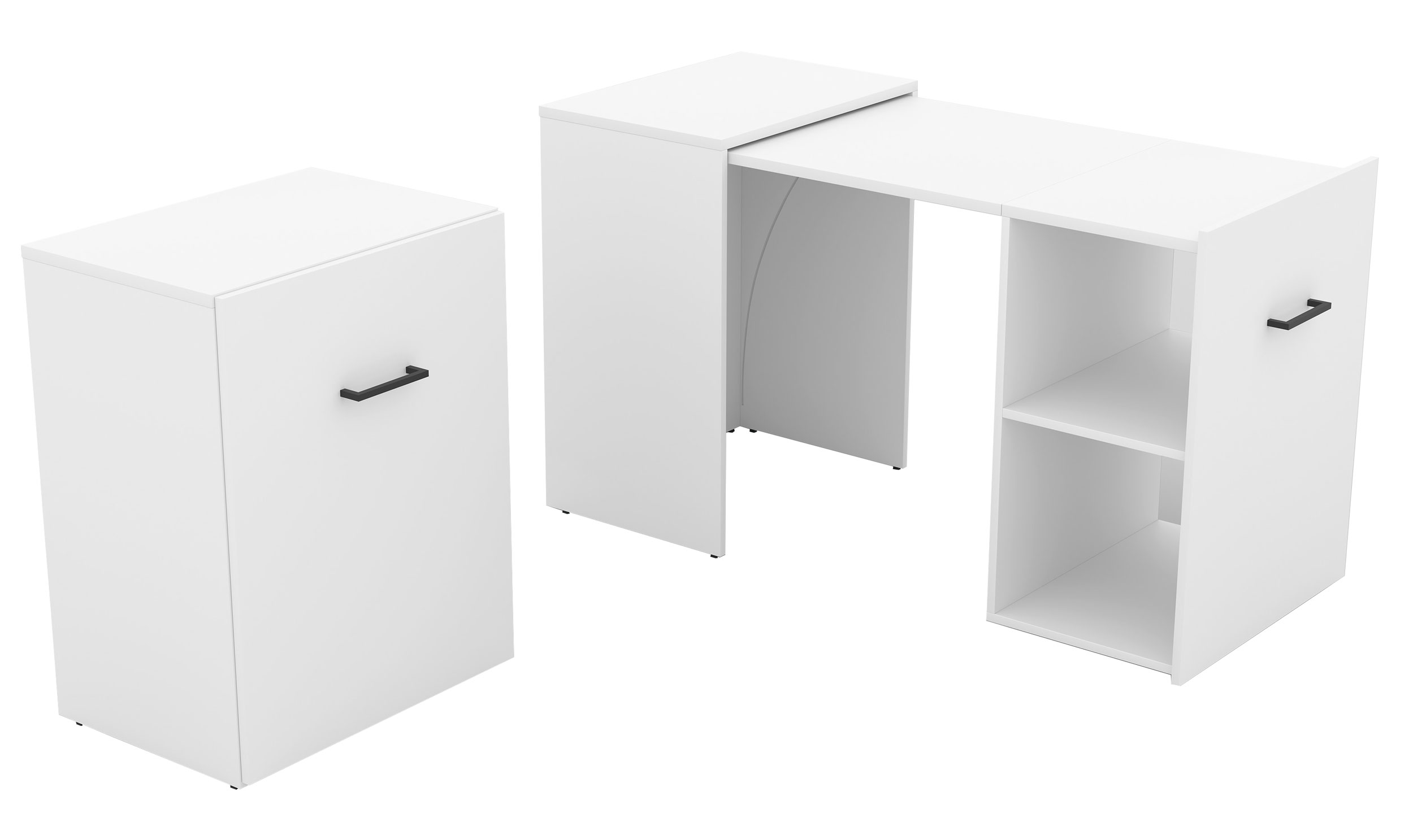 Biurko wysuwane Tirsy 131x60 cm białe - zdjęcie 1