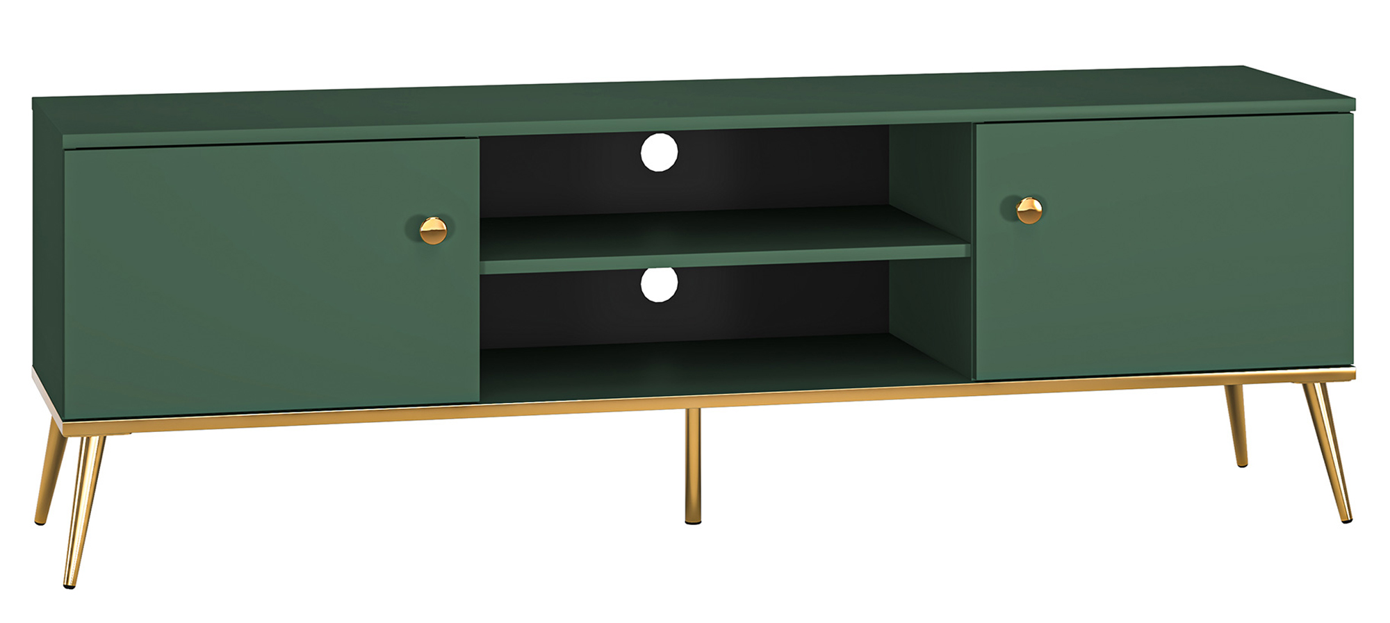 Szafka RTV Maturie z półkami 160 cm Zielony - zdjęcie 1