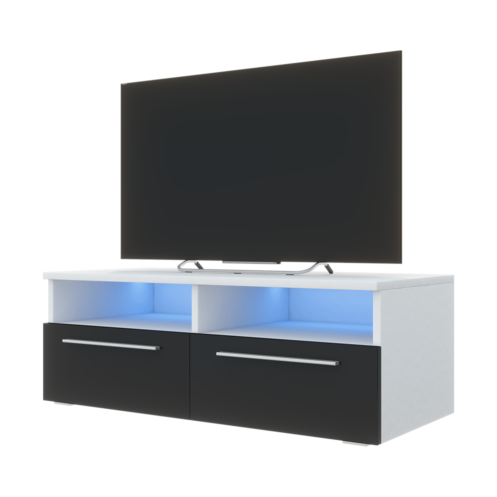 Szafka RTV Phiris Biały mat / Czarny połysk - zdjęcie 13