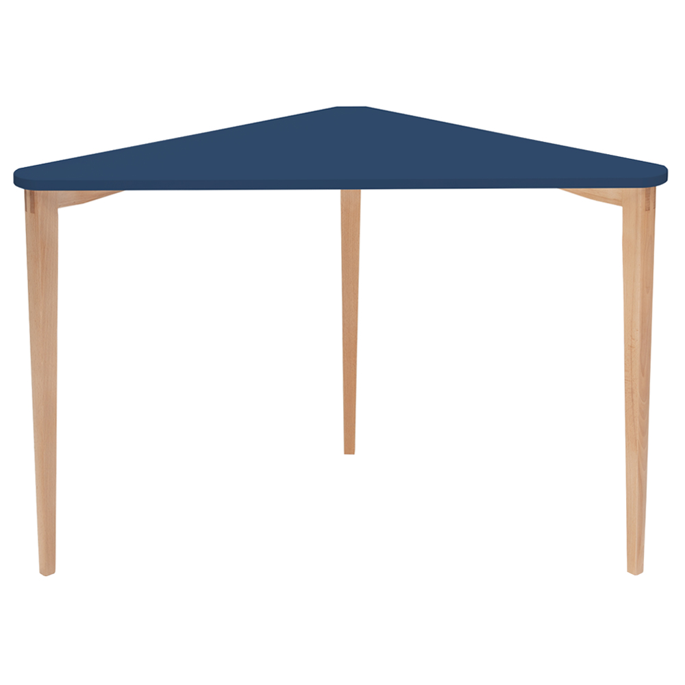 Biurko narożne Naja 114x85 cm bukowa podstawa Granatowy - zdjęcie 16