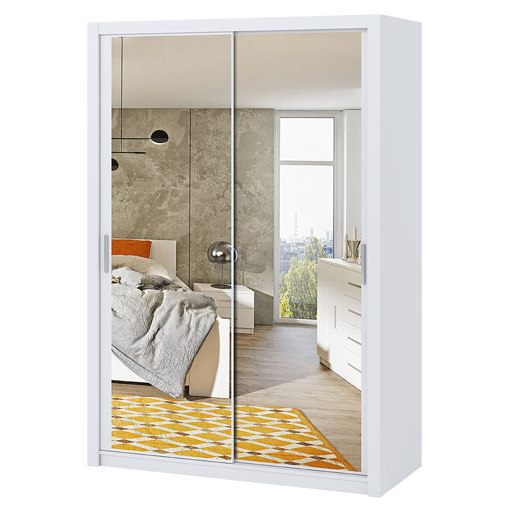 Szafa Rinker 150 cm z lustrem Biały - zdjęcie 1