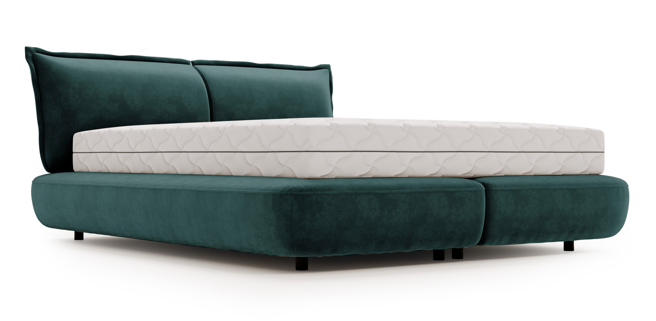 Łóżko tapicerowane 160x200 cm Borbela turkusowe łatwoczyszczące - zdjęcie 1