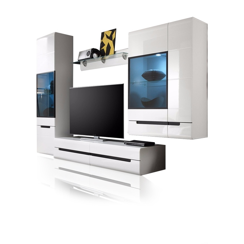 Meblościanka Kanopus z witrynami biała - zdjęcie 1