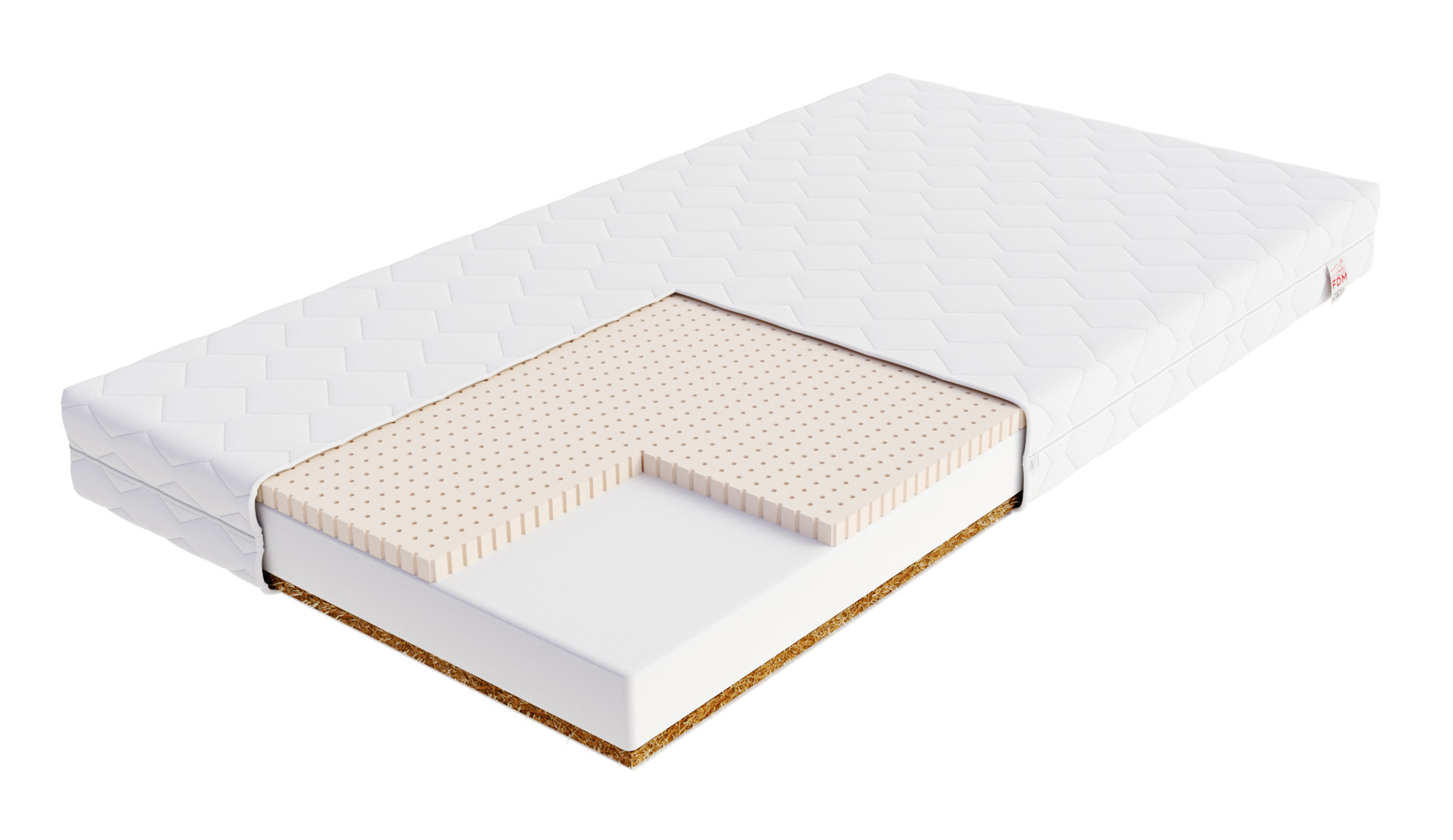 Materac piankowy 140x200 cm Pikolini z lateksem i kokosem dwustronny hipoalergiczny - zdjęcie 1