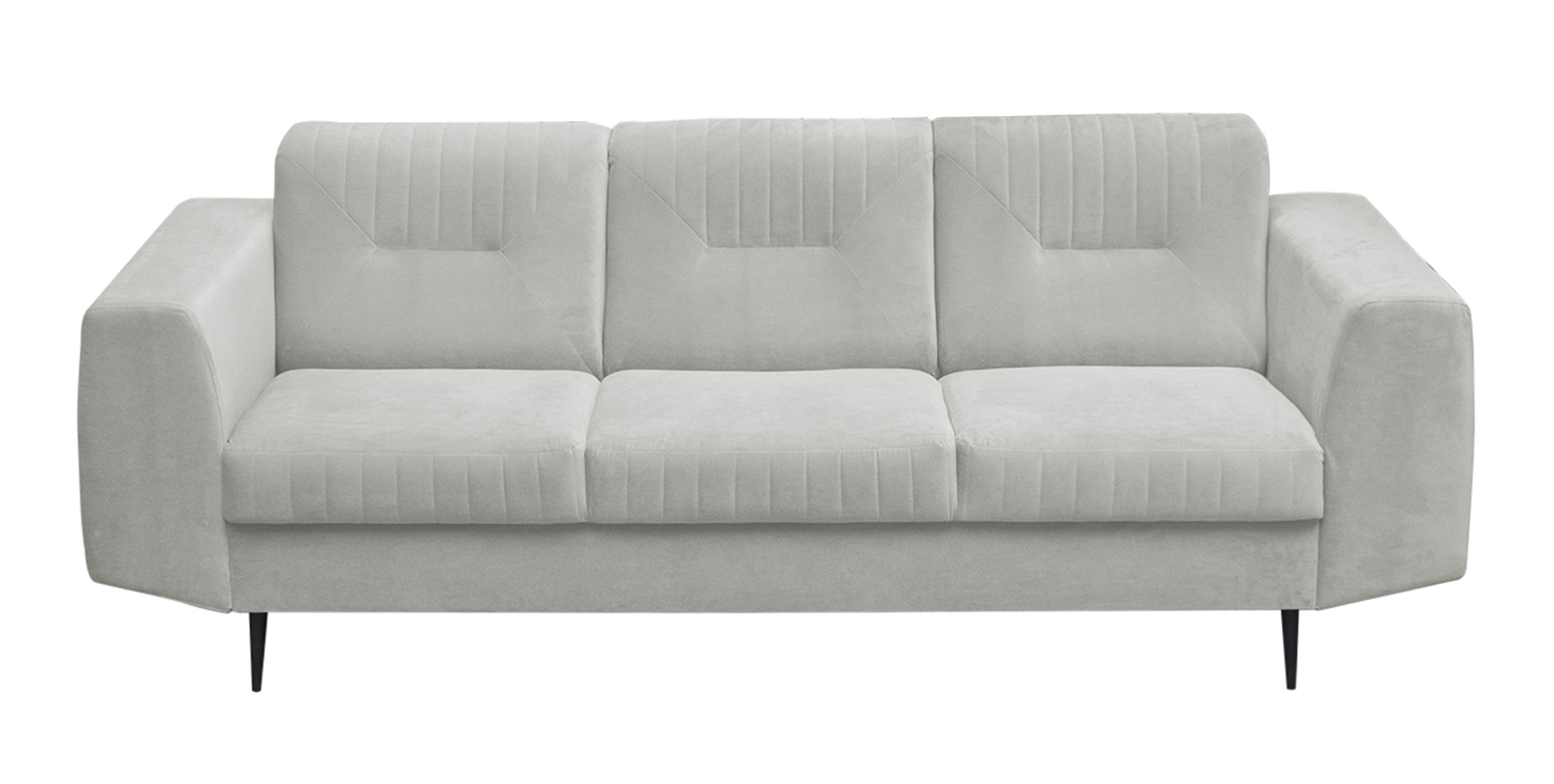 Sofa Carelle jasnoszara trzyosobowa w tkaninie hydrofobowej welur  - zdjęcie 1