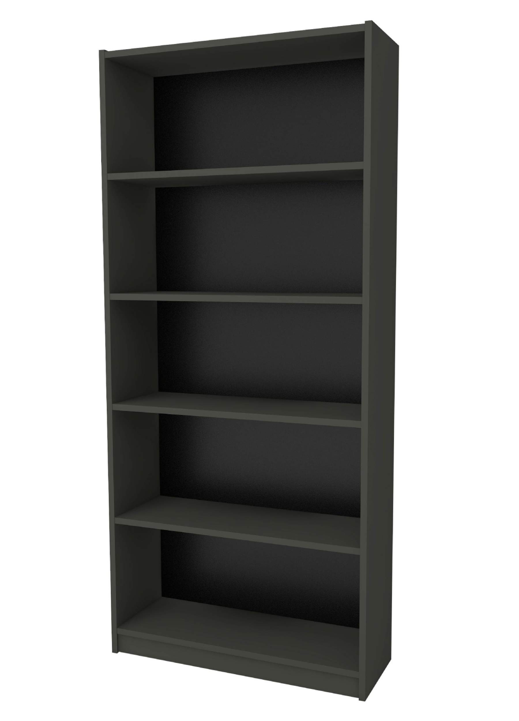 Regał na książki Ocallar 80 cm z pięcioma półkami ciemnoszary - zdjęcie 1