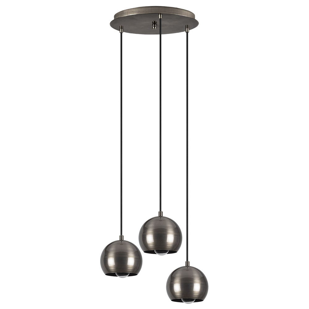 Lampa wisząca Kiento na okrągłej podsufitce platynowa - zdjęcie 1