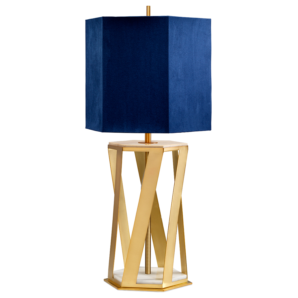 Lampa stołowa Apelia okrągła granatowa - zdjęcie 1