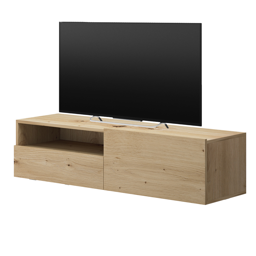 Szafka RTV Bugar 120 cm z półką dąb artisan wisząca - zdjęcie 1