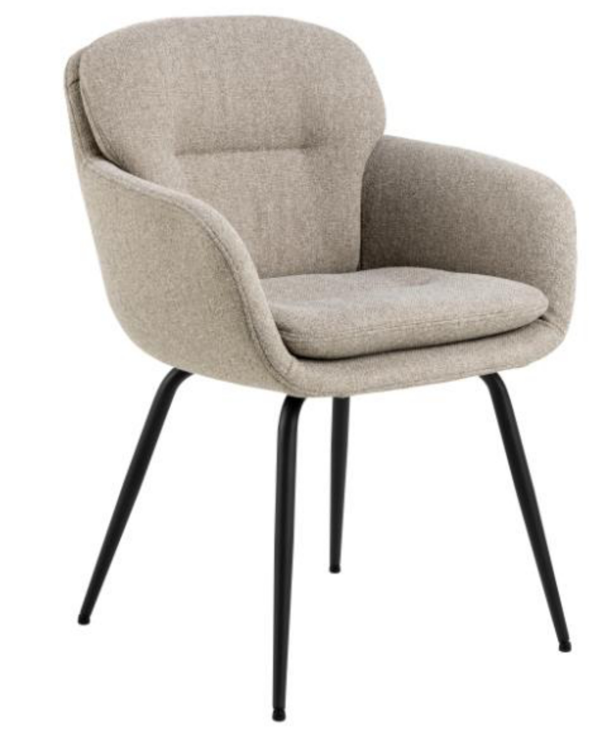 Krzesło tapicerowane Larpil z podłokietnikami beżowe - zdjęcie 1