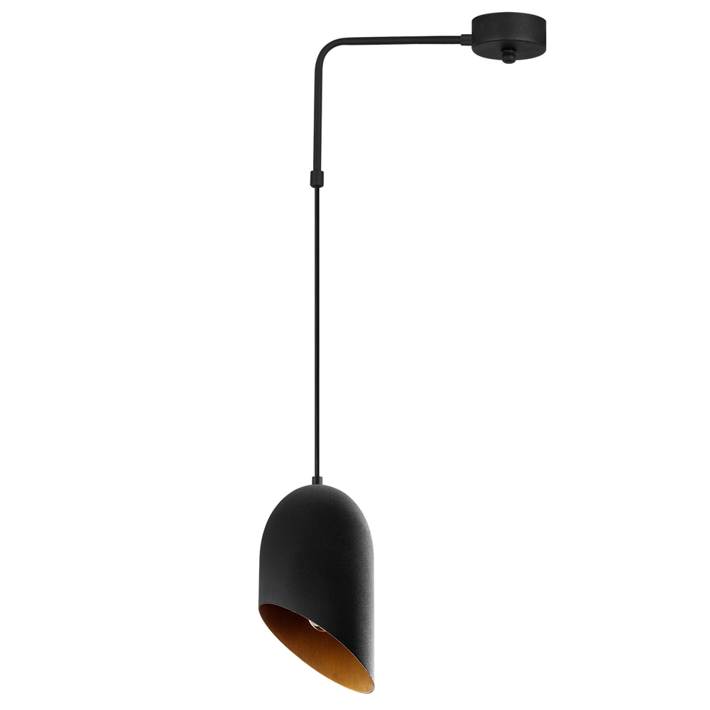 Lampa sufitowa Azariah zakrzywiona średnica 12 cm czarna - zdjęcie 1