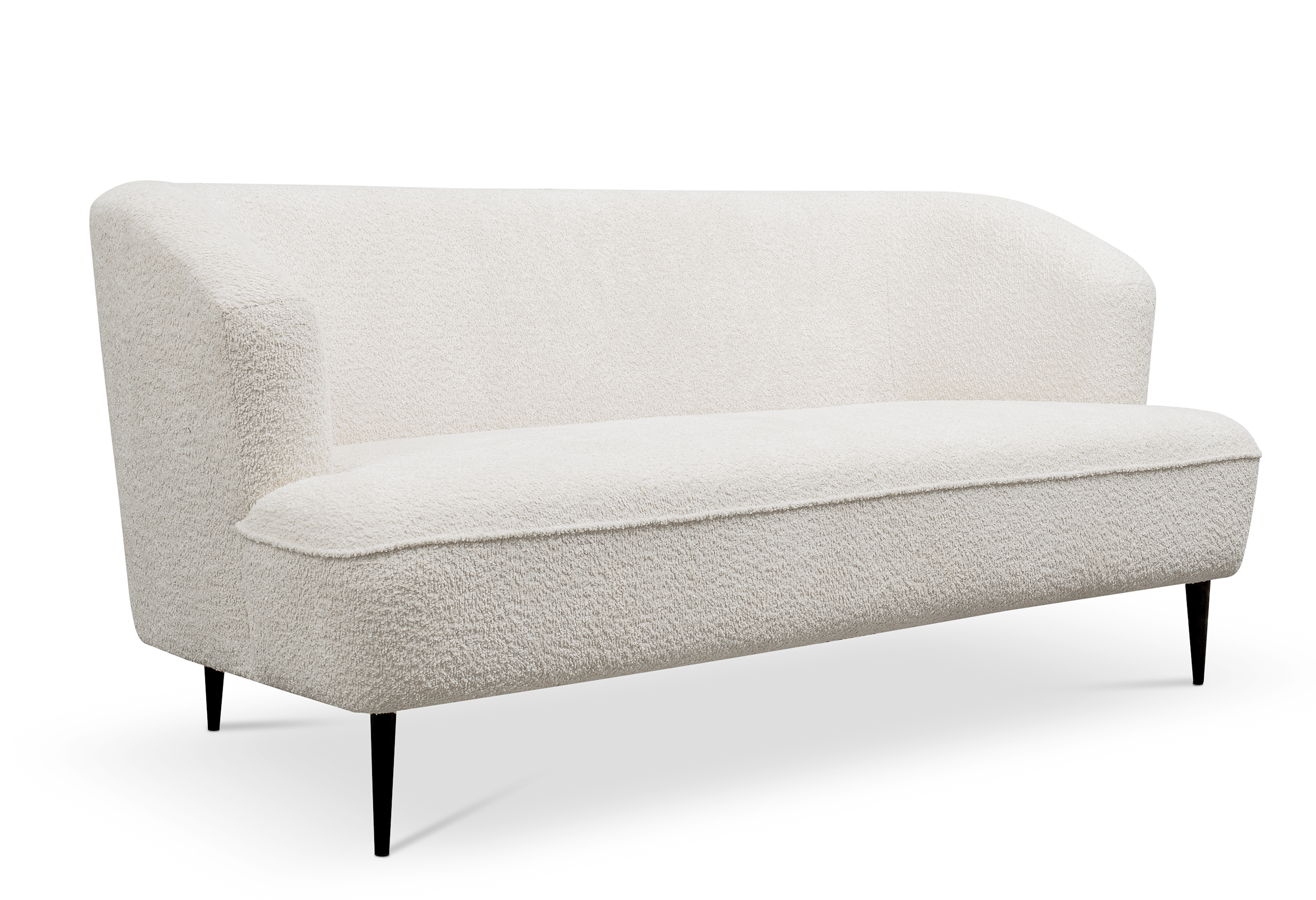 Sofa dwuosobowa Carmela kremowa boucle nogi czarne - zdjęcie 1
