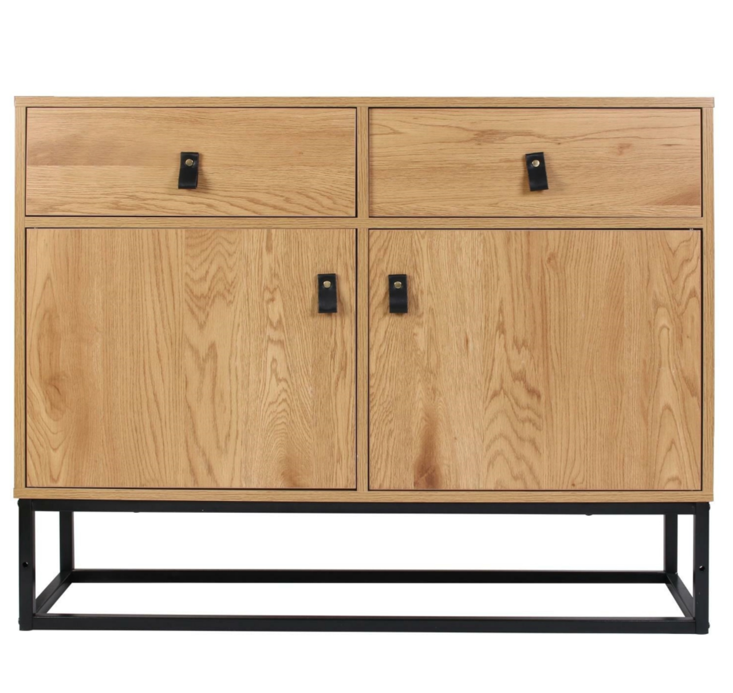 Komoda szufladami Affinant dąb/ czarna - zdjęcie 1