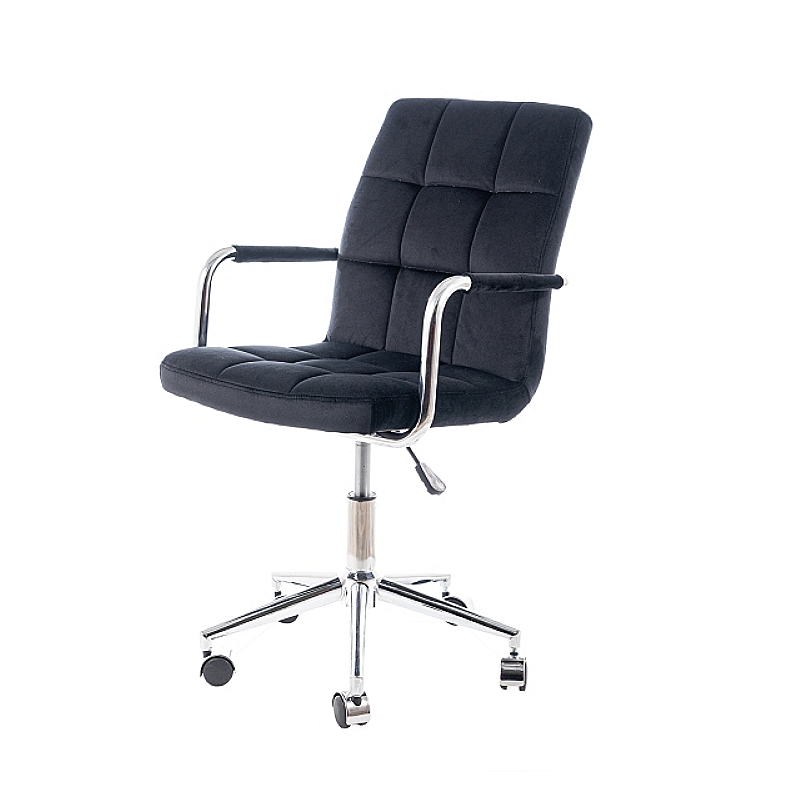 Fotel biurowy Salmerin czarny welur - zdjęcie 1