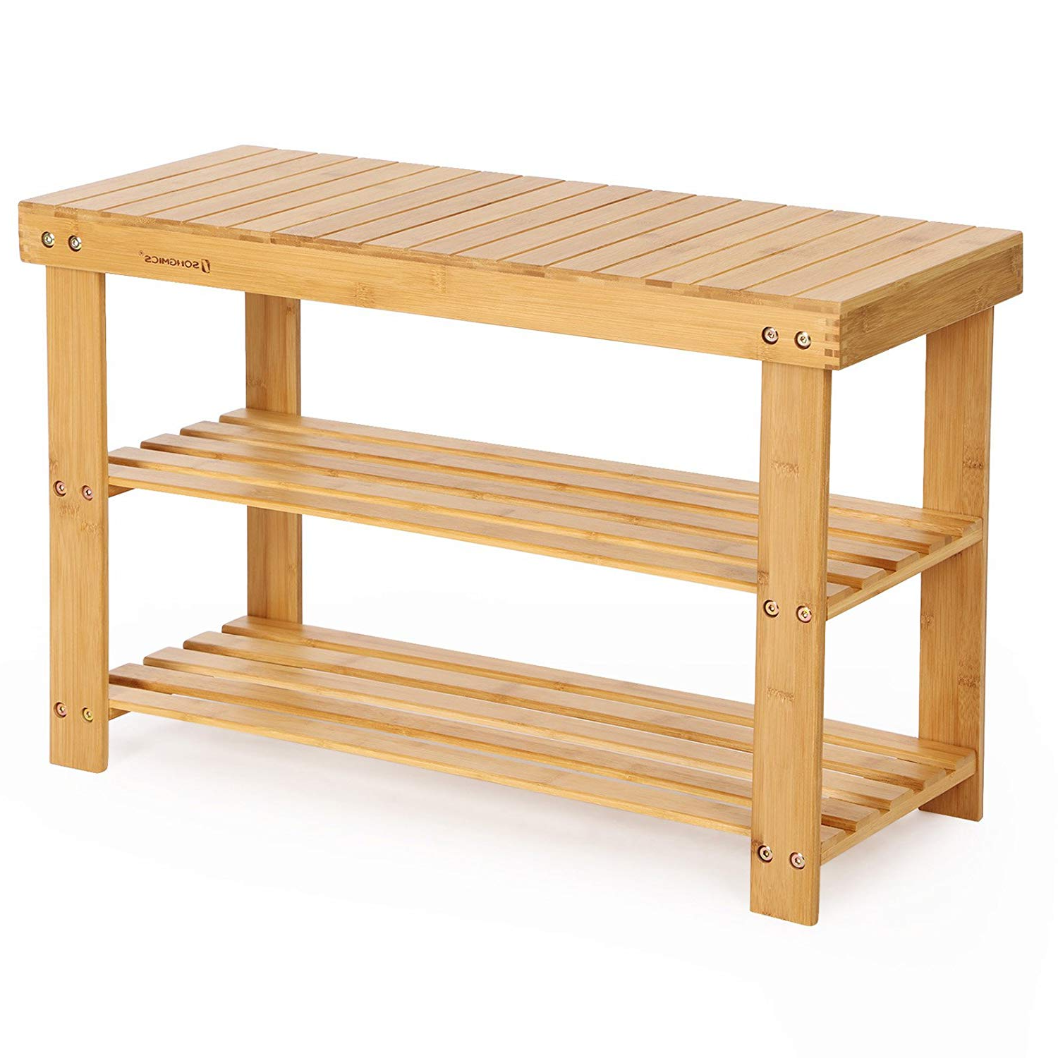 Regał łazienkowy Naturalel z bambusowego drewna z trzema półkami 70 cm - zdjęcie 1