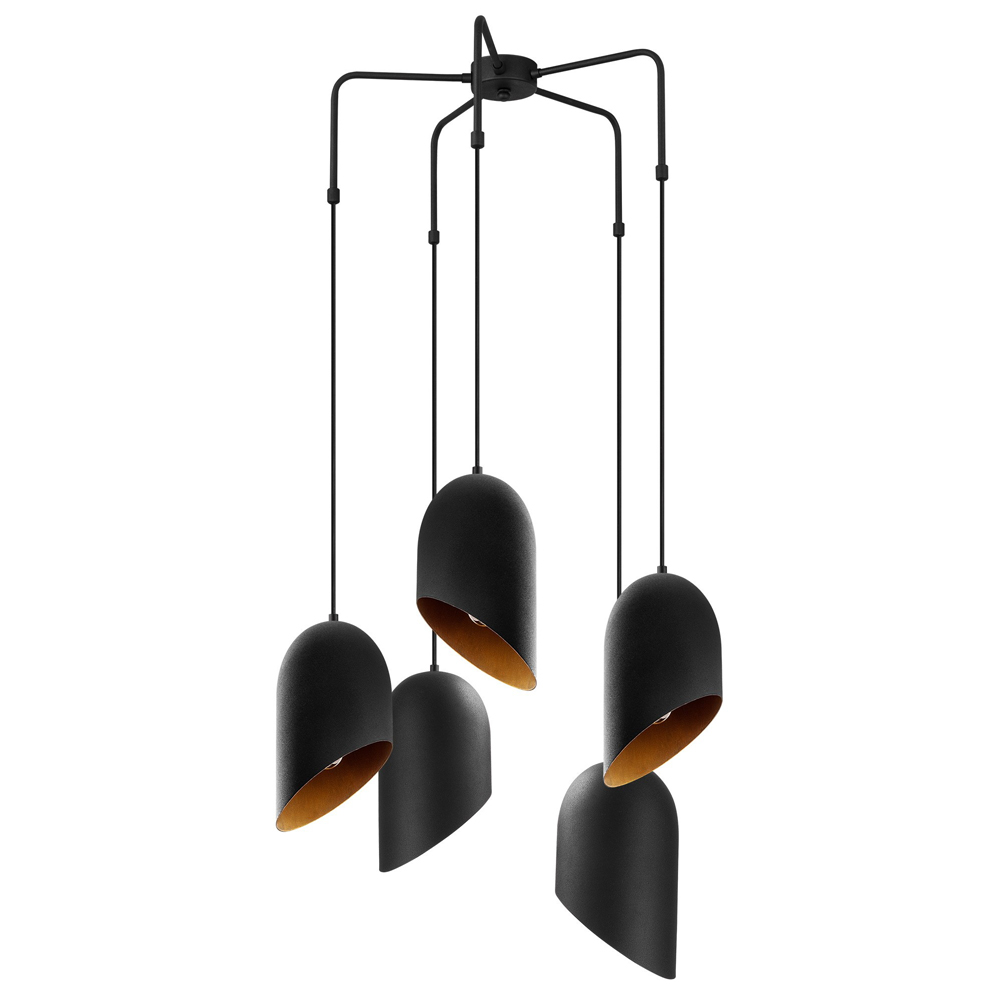 Lampa sufitowa Azariah x5 zakrzywiona średnica 12 cm czarna - zdjęcie 1