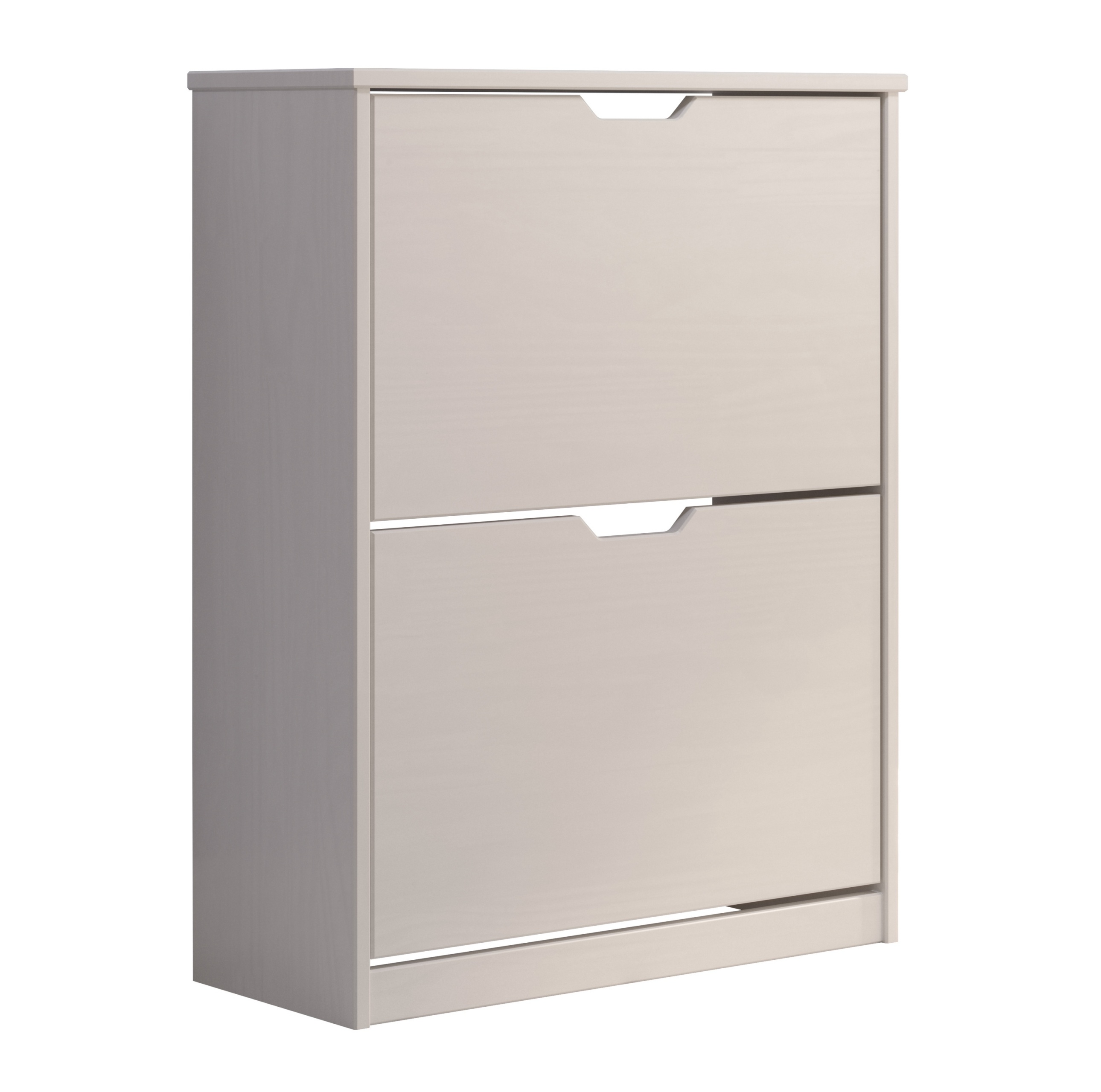 Szafka na buty Healles 78 cm z dwoma półkami biały lakier - zdjęcie 1